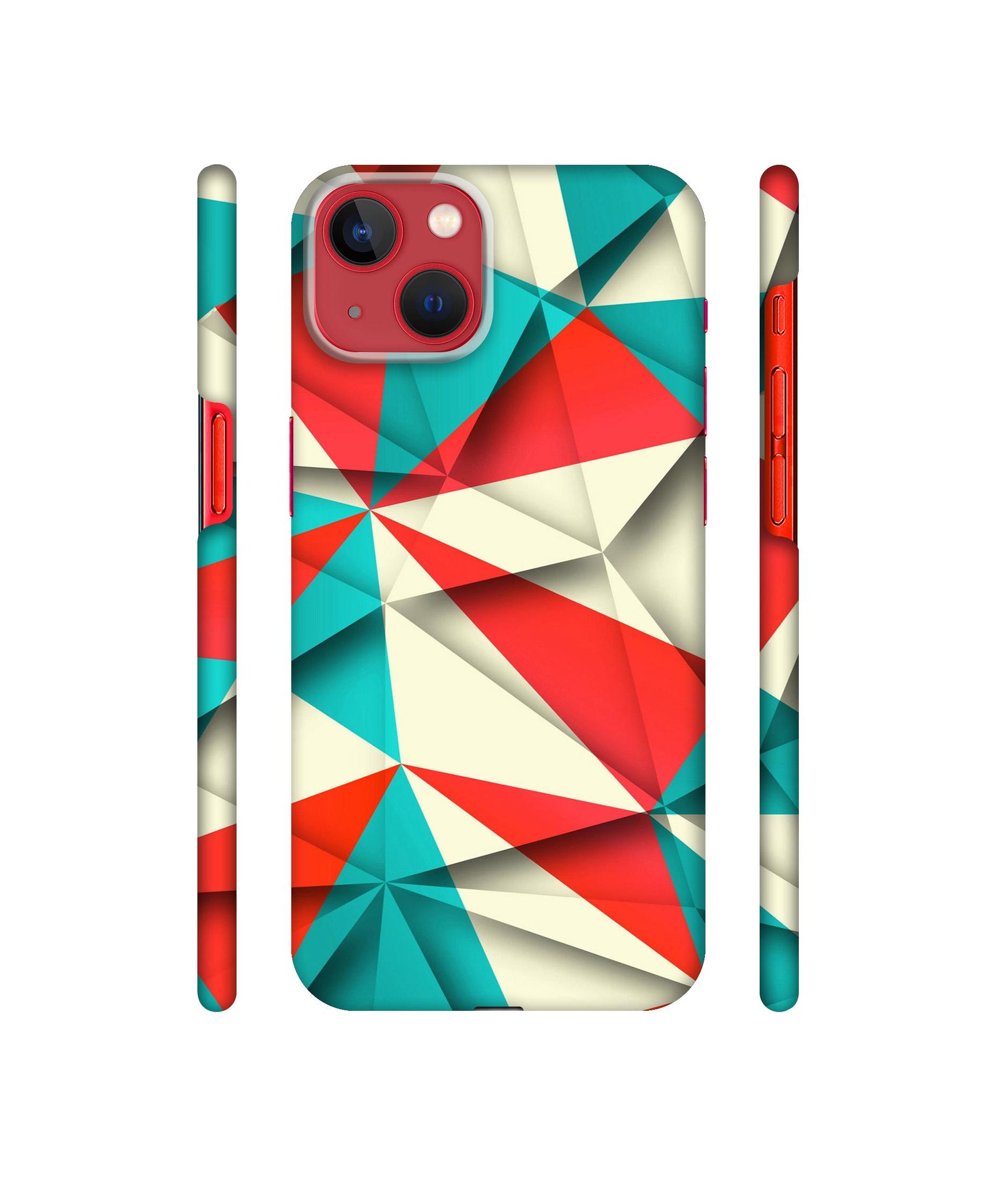 Red Blue White Pattern Designer Hard Back Cover for Apple iPhone 13