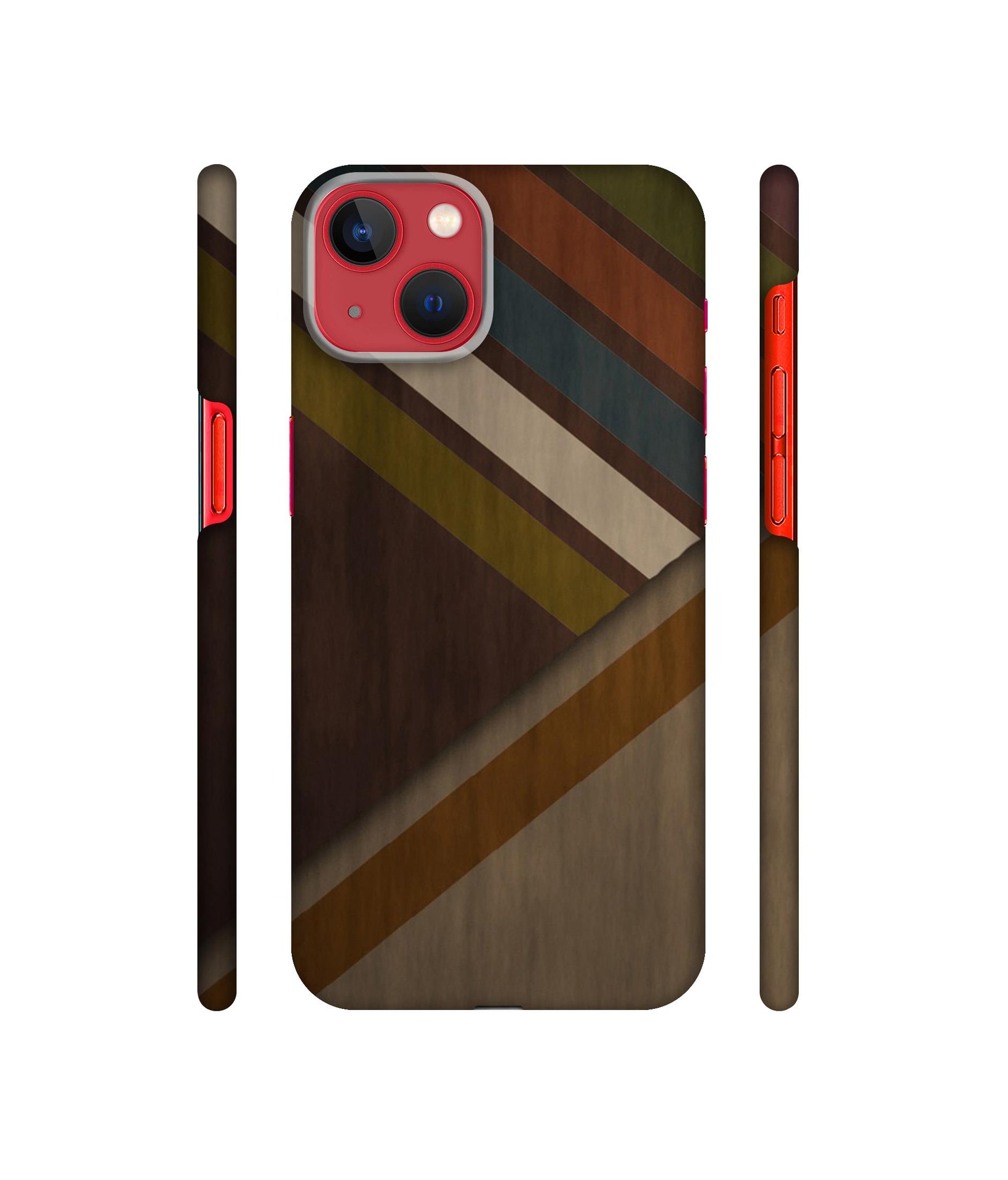 Colorful Wooden Pattern Designer Hard Back Cover for Apple iPhone 13