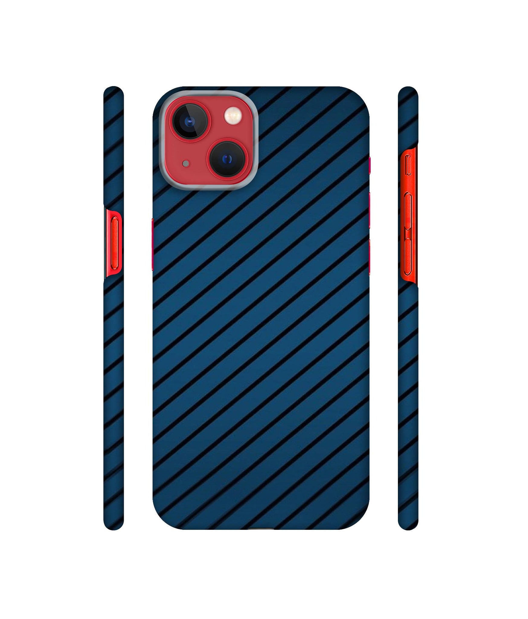 Blue Stripes Designer Hard Back Cover for Apple iPhone 13