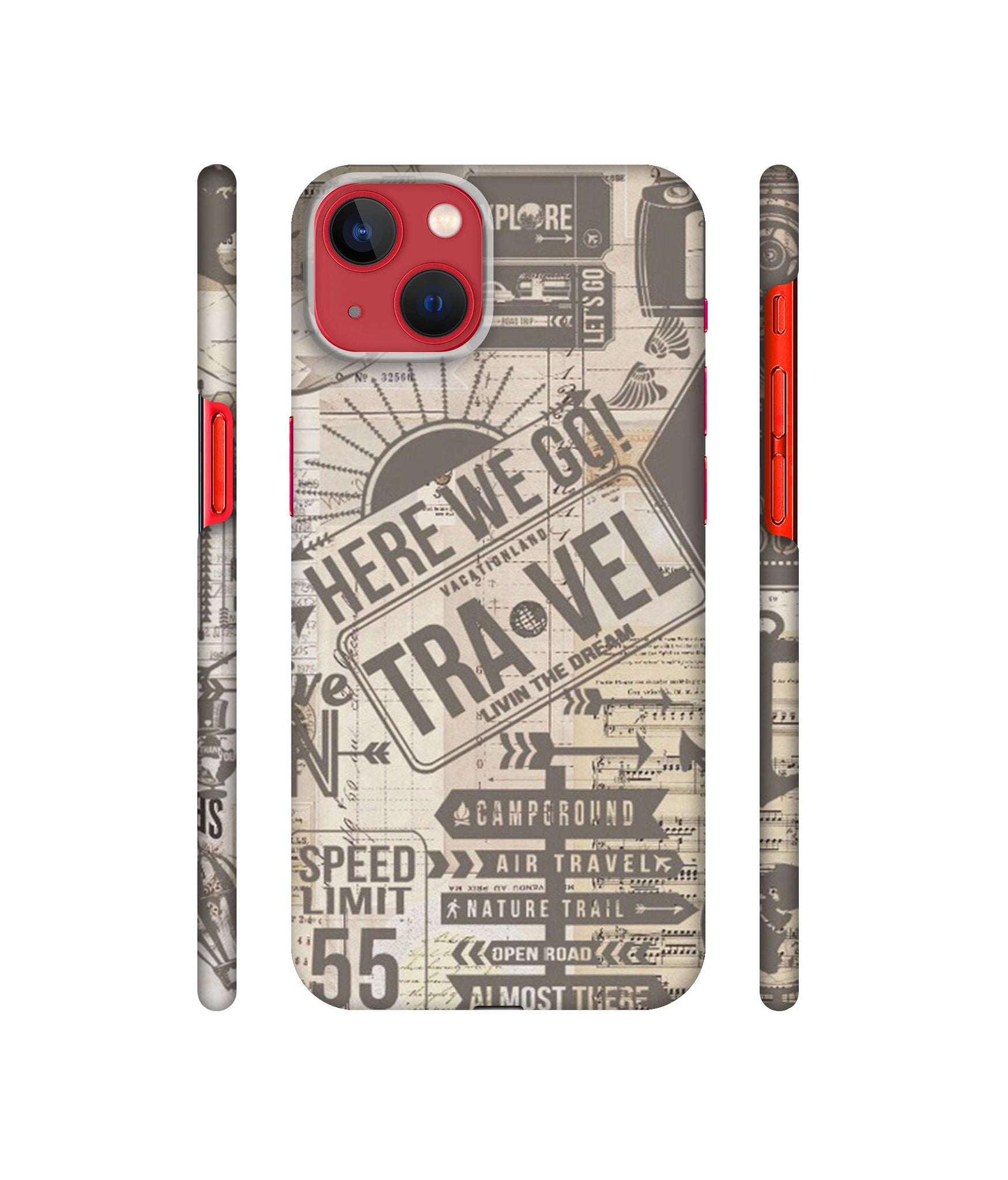 Travel Designer Hard Back Cover for Apple iPhone 13