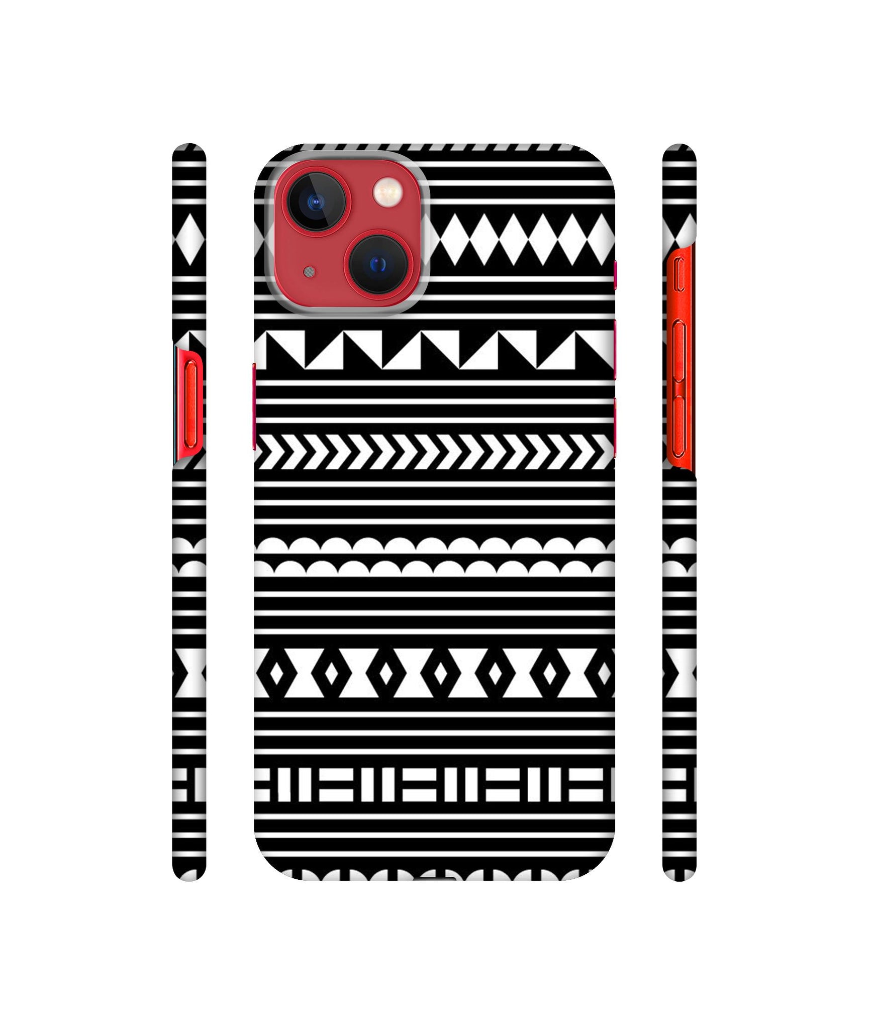 Black Pattern Designer Hard Back Cover for Apple iPhone 13