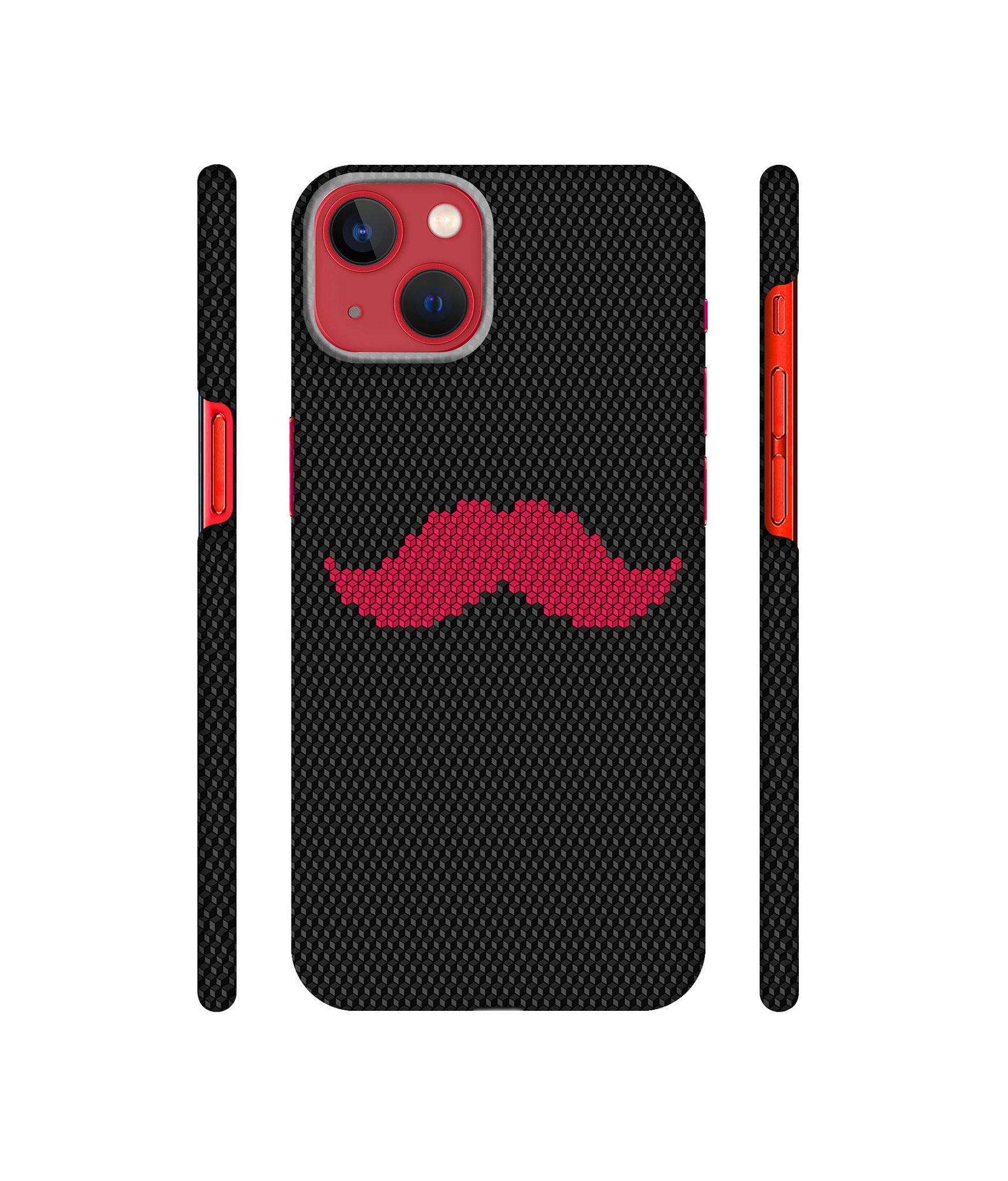 Pink Mustache Pattern Designer Hard Back Cover for Apple iPhone 13