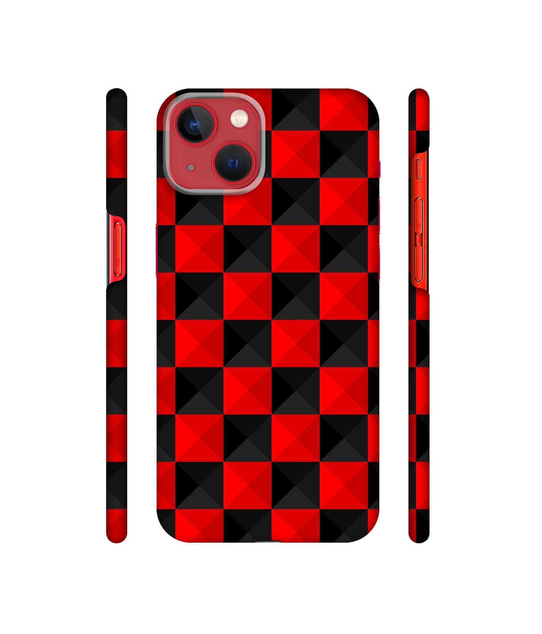 Red N Black Cubes Designer Hard Back Cover for Apple iPhone 13