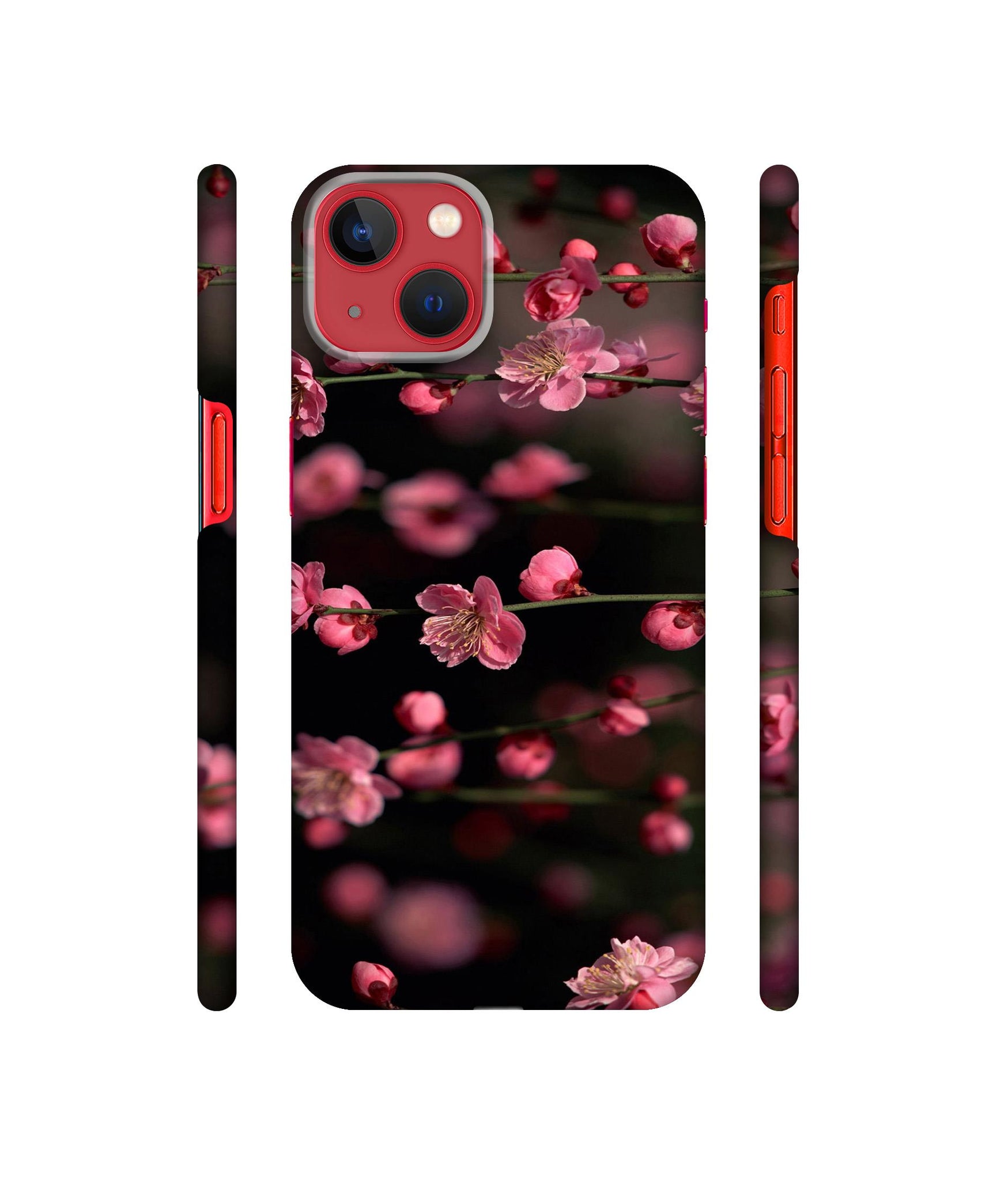 Pink Flowers Designer Hard Back Cover for Apple iPhone 13