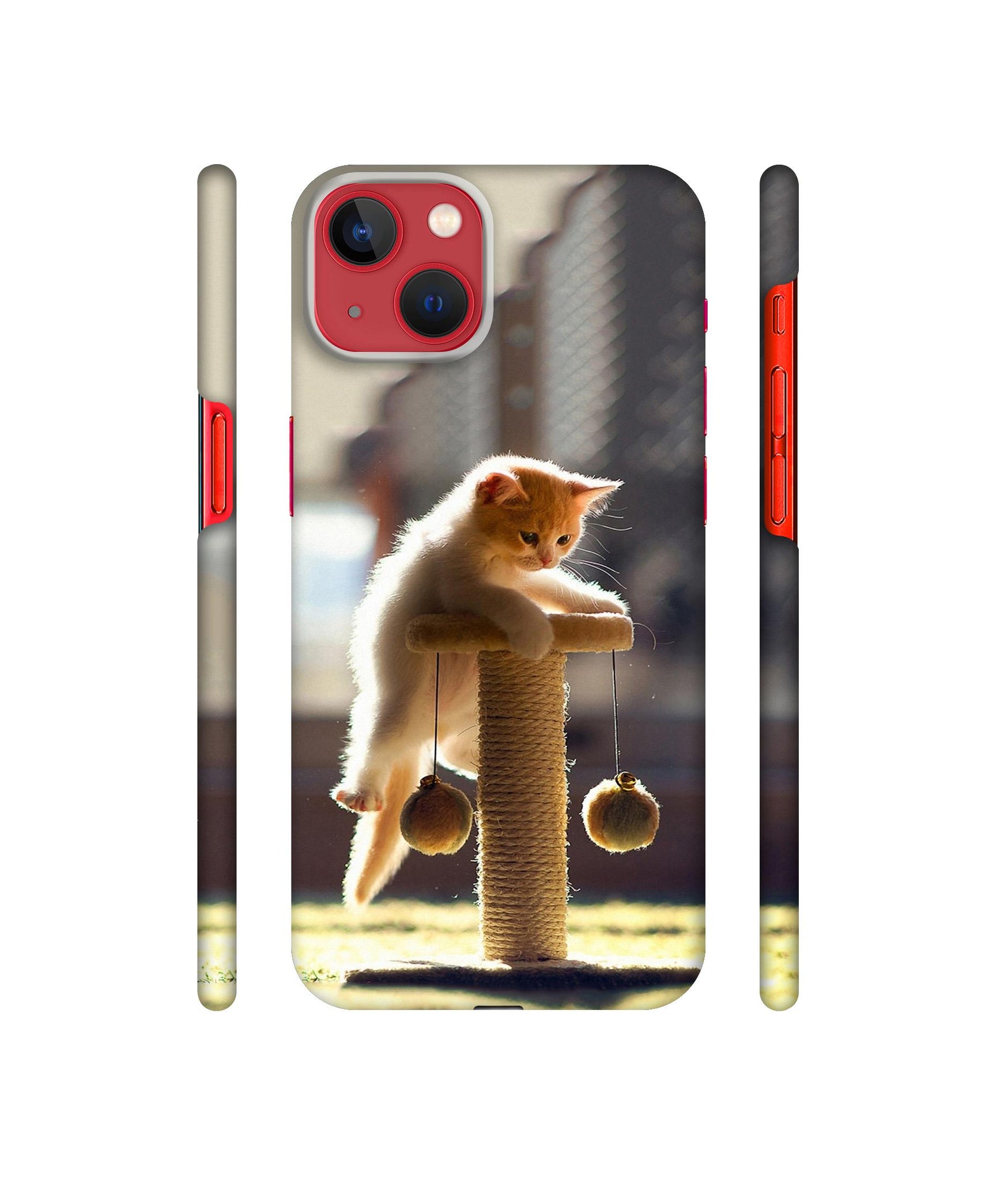 Cat Climbing Designer Hard Back Cover for Apple iPhone 13