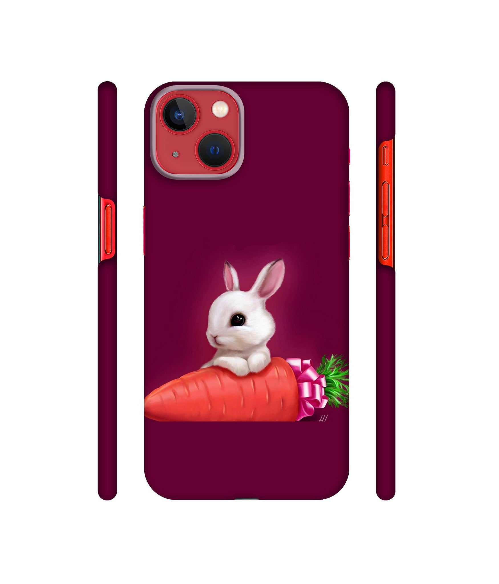 Bunny With Carrot Designer Hard Back Cover for Apple iPhone 13