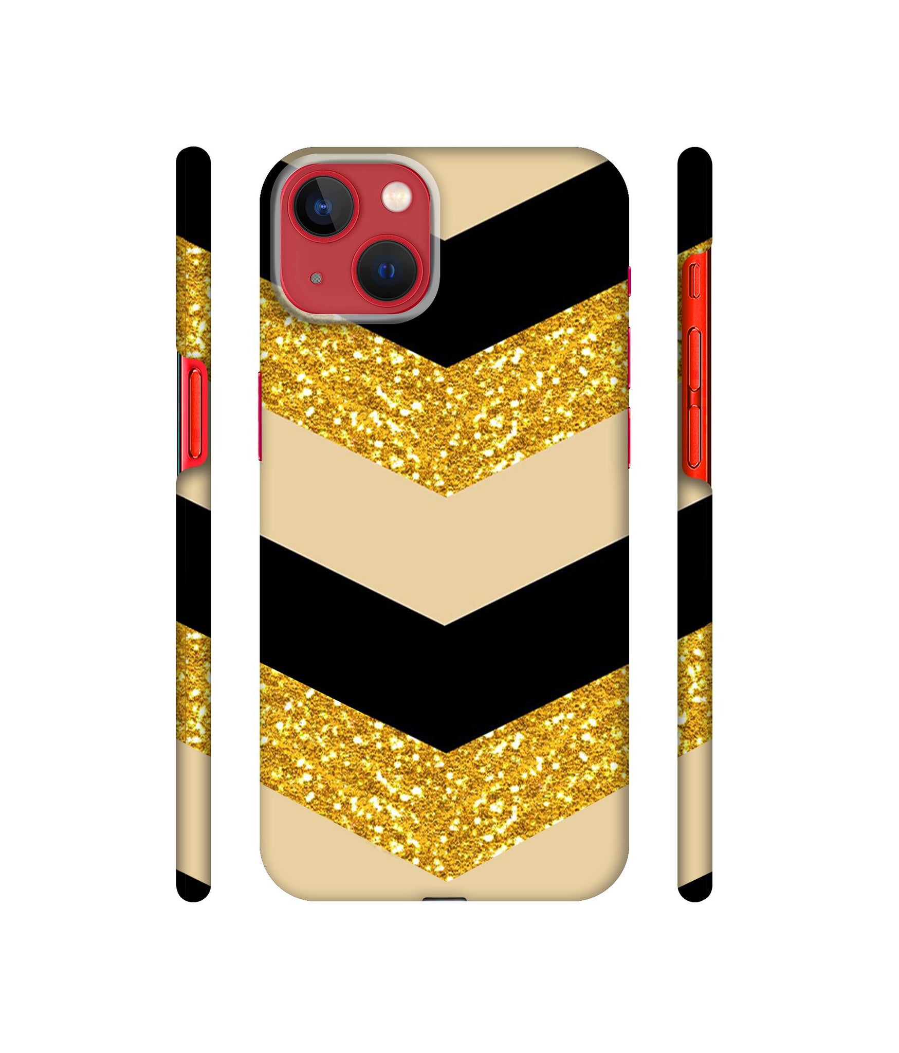 Black & Gold Designer Hard Back Cover for Apple iPhone 13