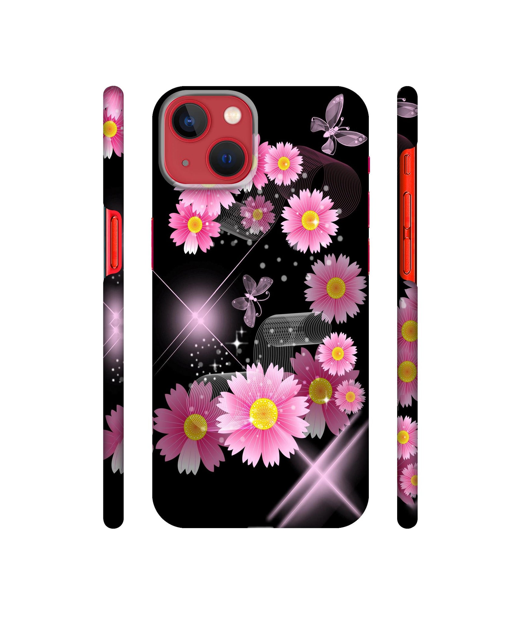 Pink Flower Designer Hard Back Cover for Apple iPhone 13