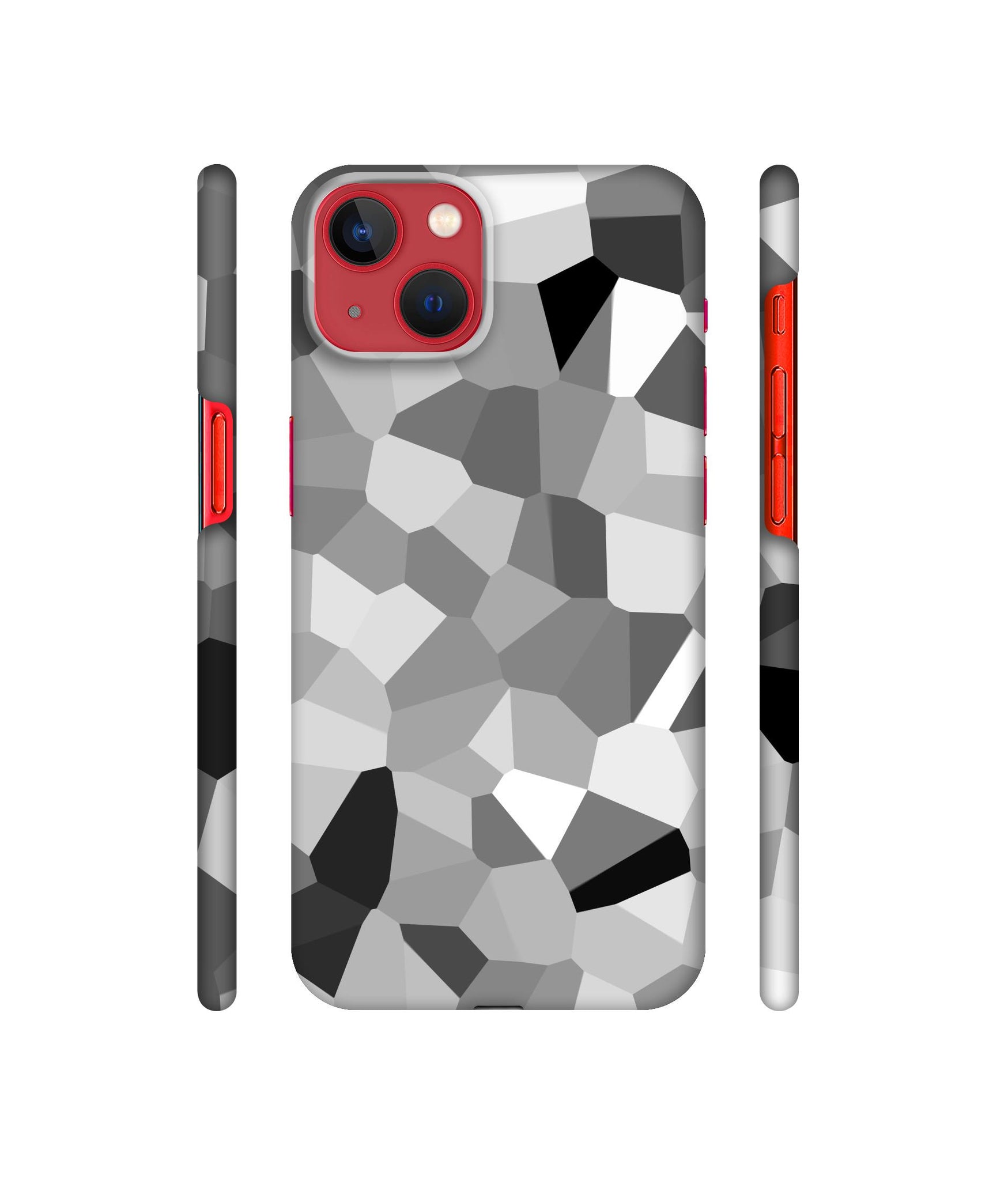 Black & White Mathematical Shape Designer Hard Back Cover for Apple iPhone 13