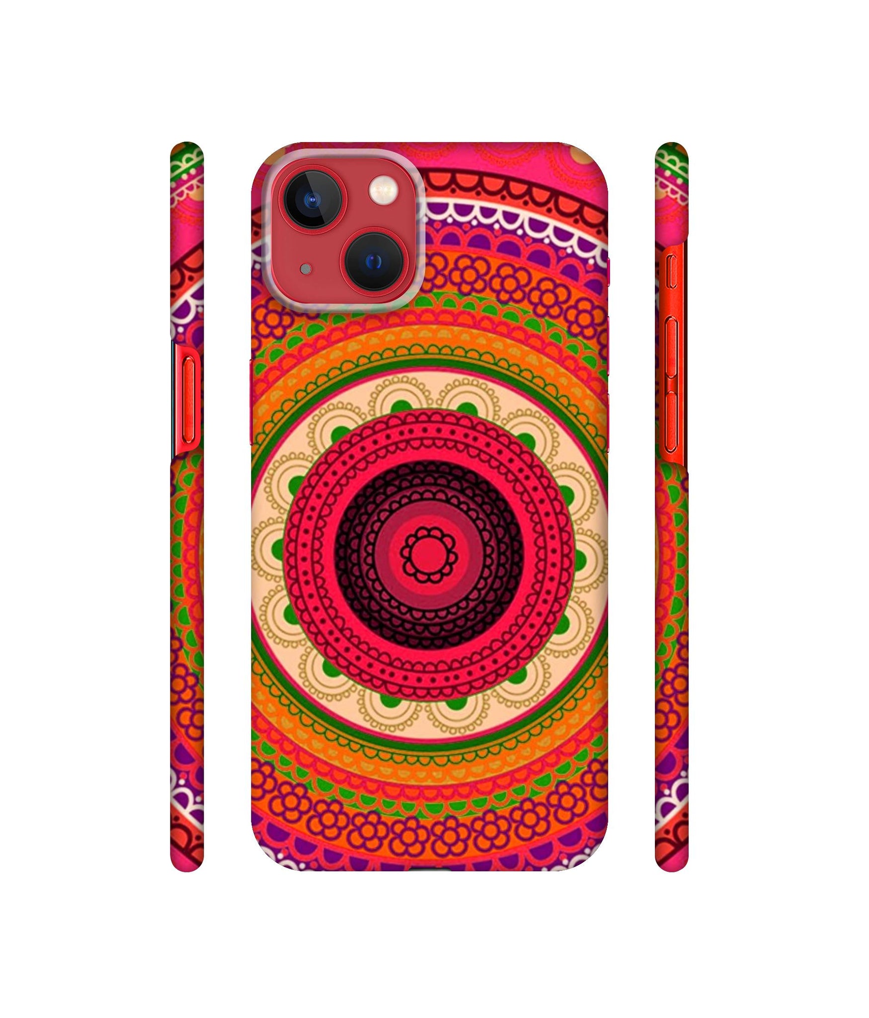 Round Rangoli Designer Hard Back Cover for Apple iPhone 13