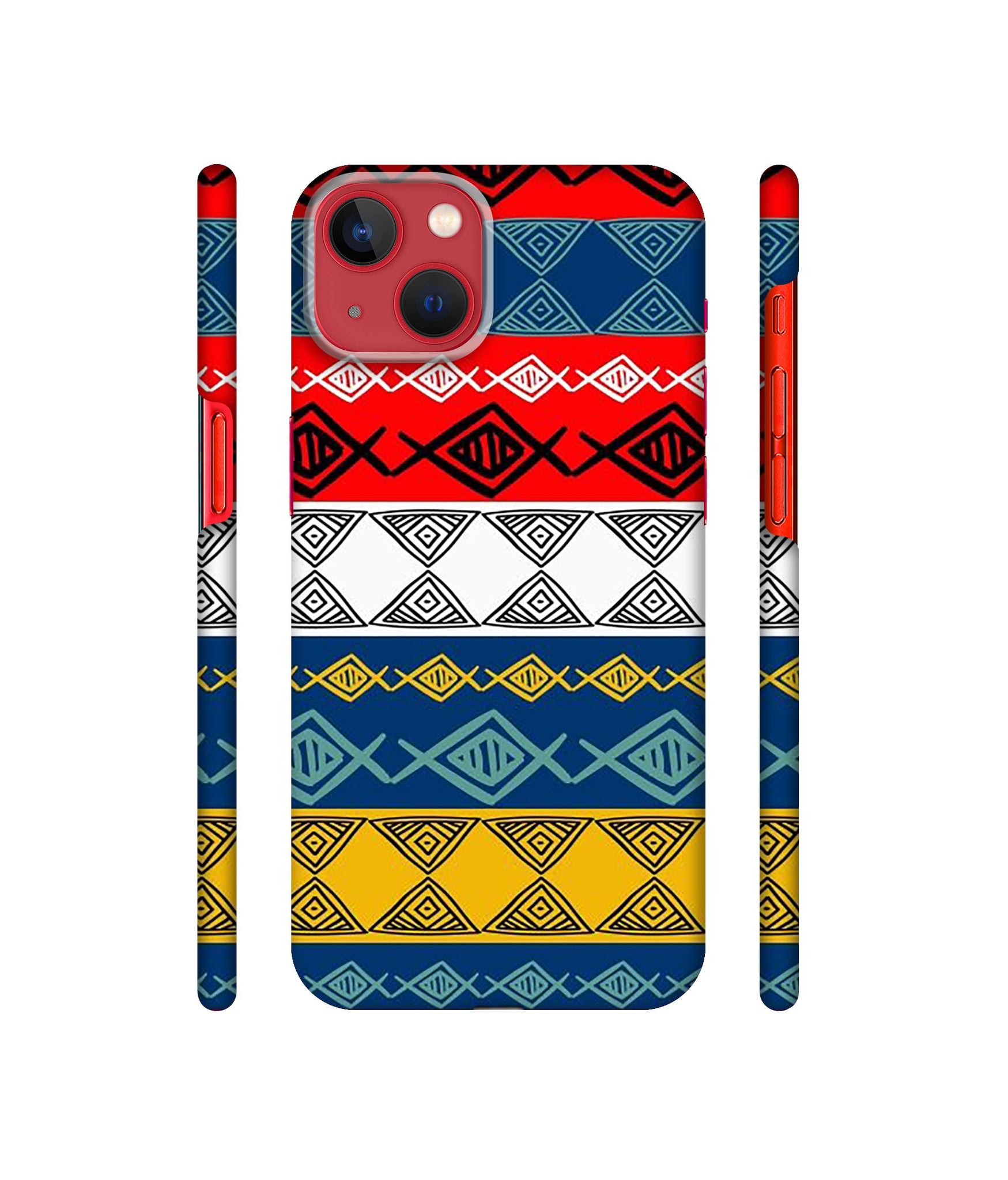 Colorful Hand Made Rangoli Art Designer Hard Back Cover for Apple iPhone 13