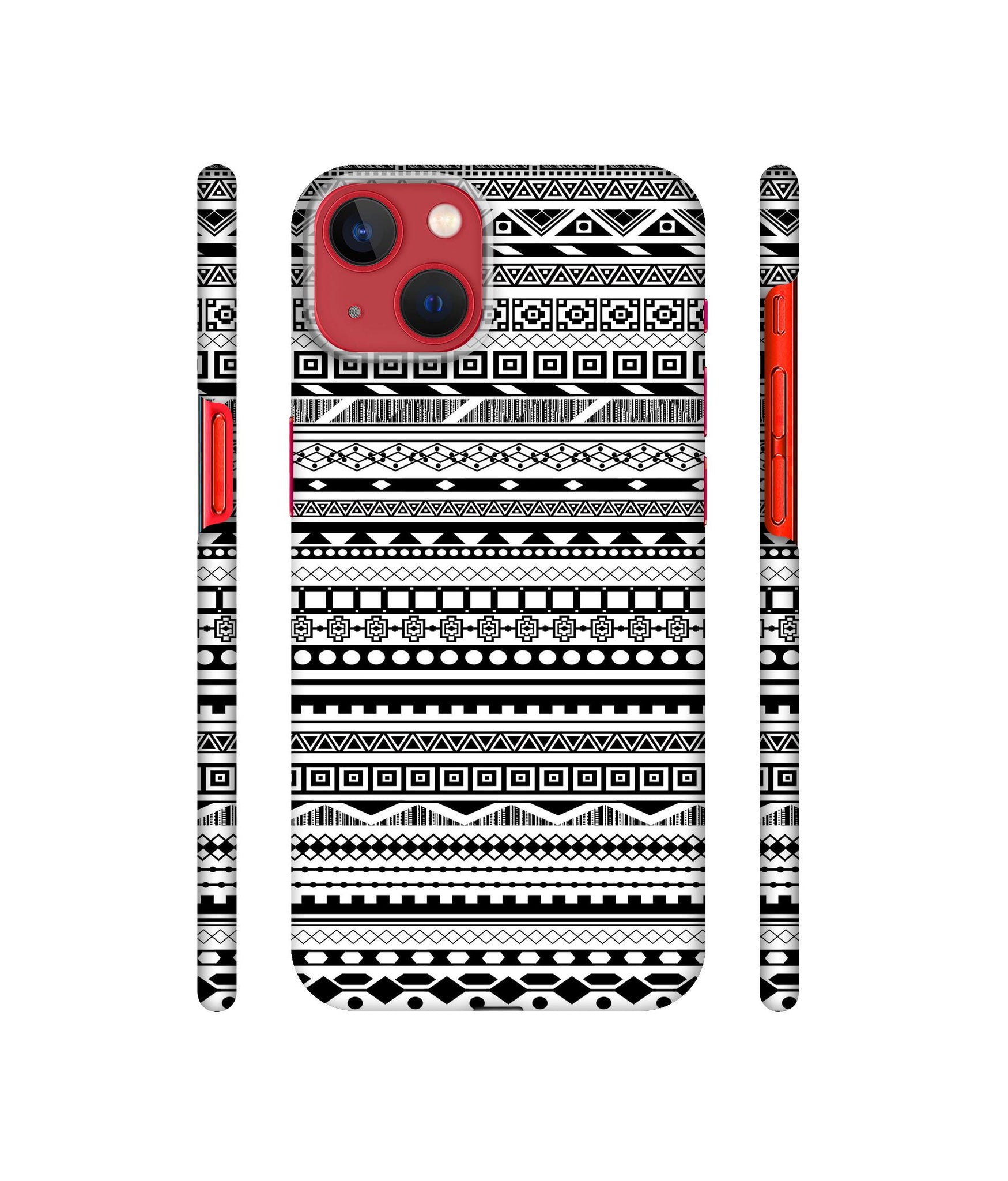 Black & White Patterns Designer Hard Back Cover for Apple iPhone 13