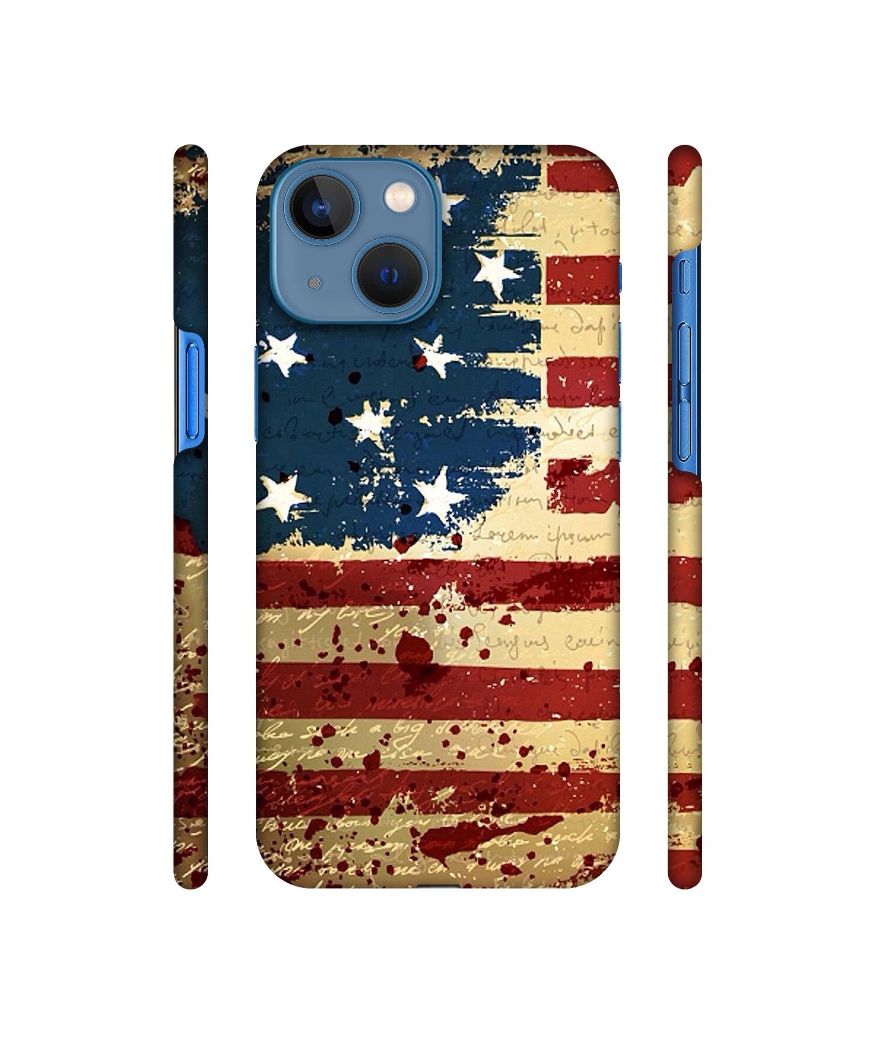 Colorful USA Flag Designer Hard Back Cover for Apple iPhone 13 Mini