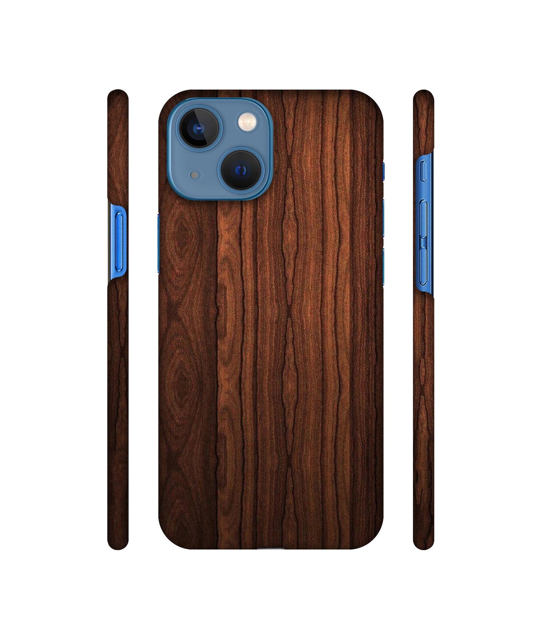 Brown Wooden Texture Designer Hard Back Cover for Apple iPhone 13 Mini