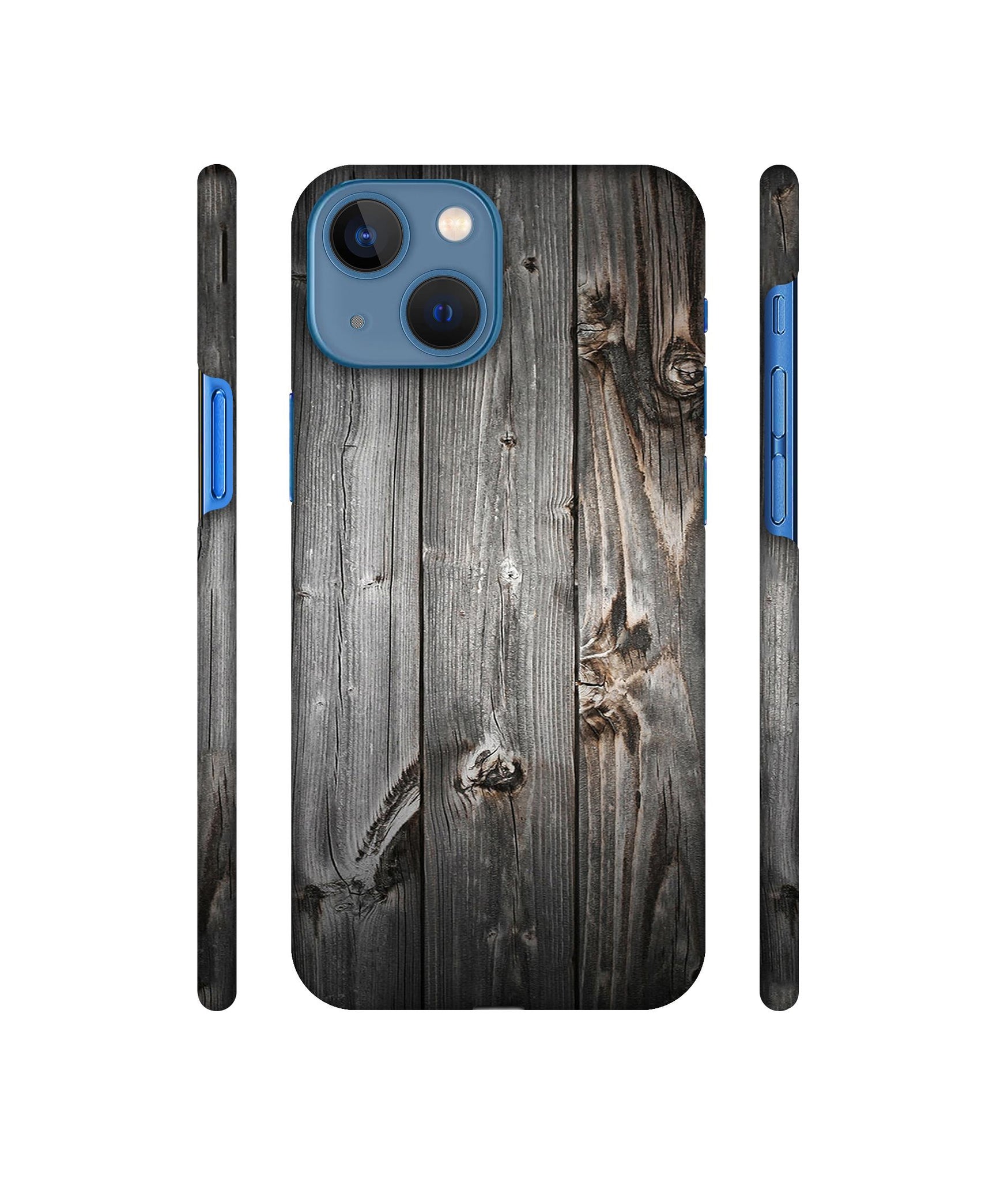 Grey Wooden Texture Designer Hard Back Cover for Apple iPhone 13 Mini