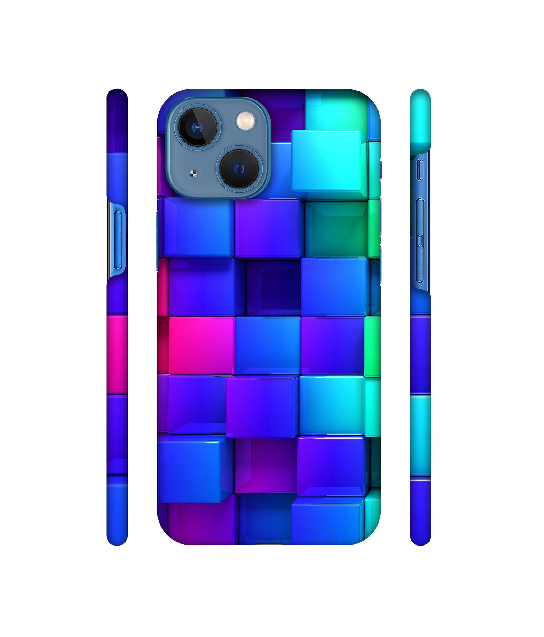 Blocks Rainbow 3D Graphics Designer Hard Back Cover for Apple iPhone 13 Mini