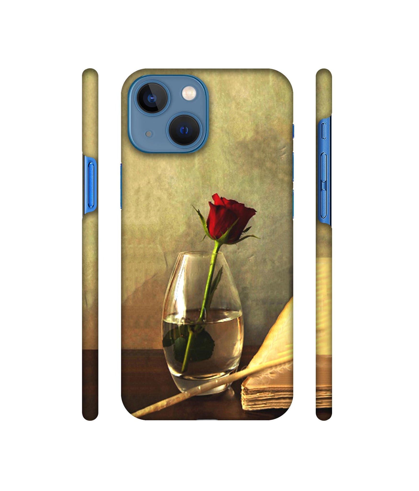Red Rose in Glass Designer Hard Back Cover for Apple iPhone 13 Mini