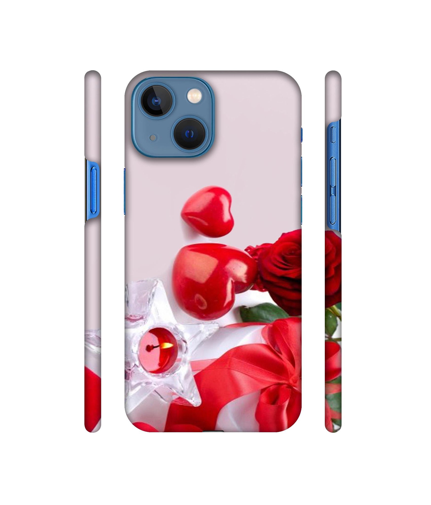 Red Rose Heart Valentines Couple Designer Hard Back Cover for Apple iPhone 13 Mini