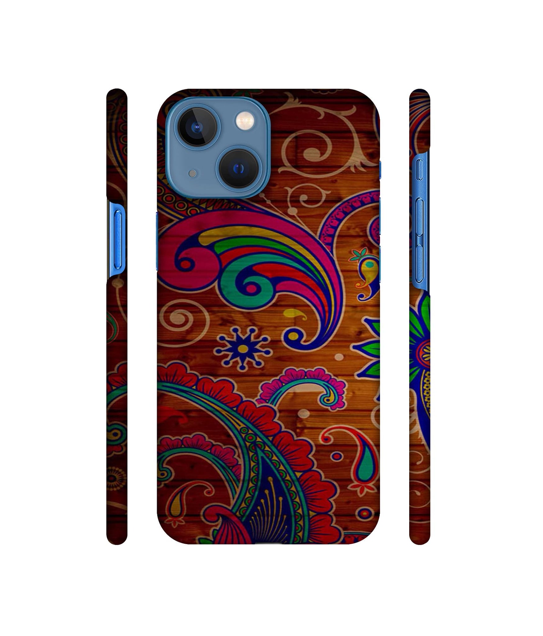 Wooden Pattern Print Designer Hard Back Cover for Apple iPhone 13 Mini