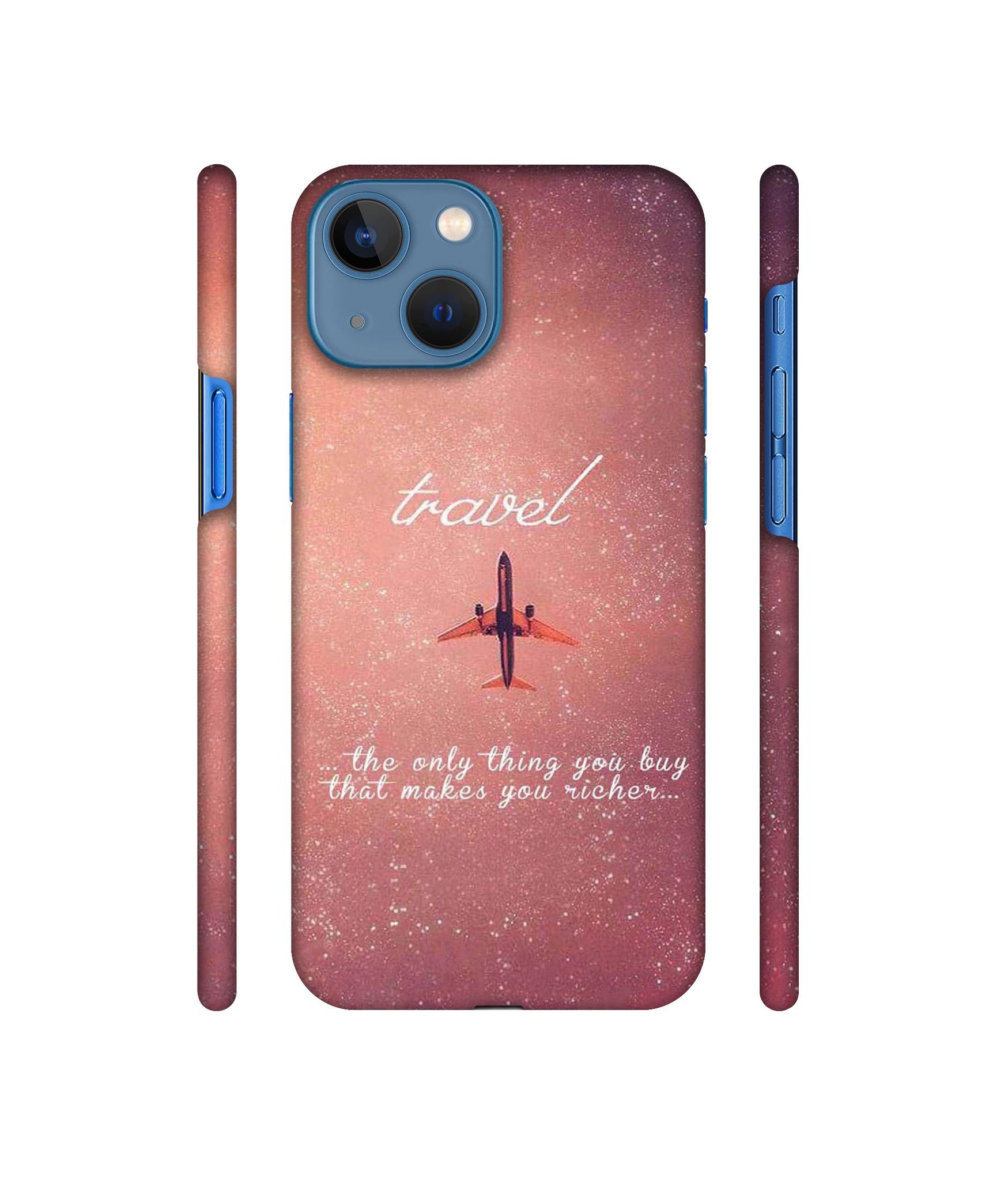 Travel with Plane Designer Hard Back Cover for Apple iPhone 13 Mini