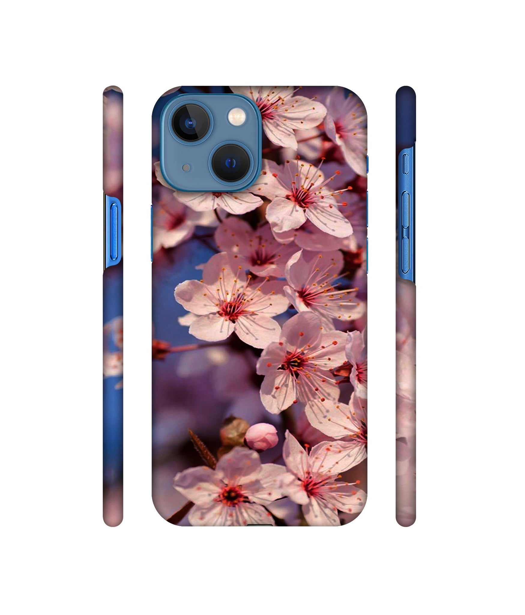 Pink Flowers Pattern Designer Hard Back Cover for Apple iPhone 13 Mini