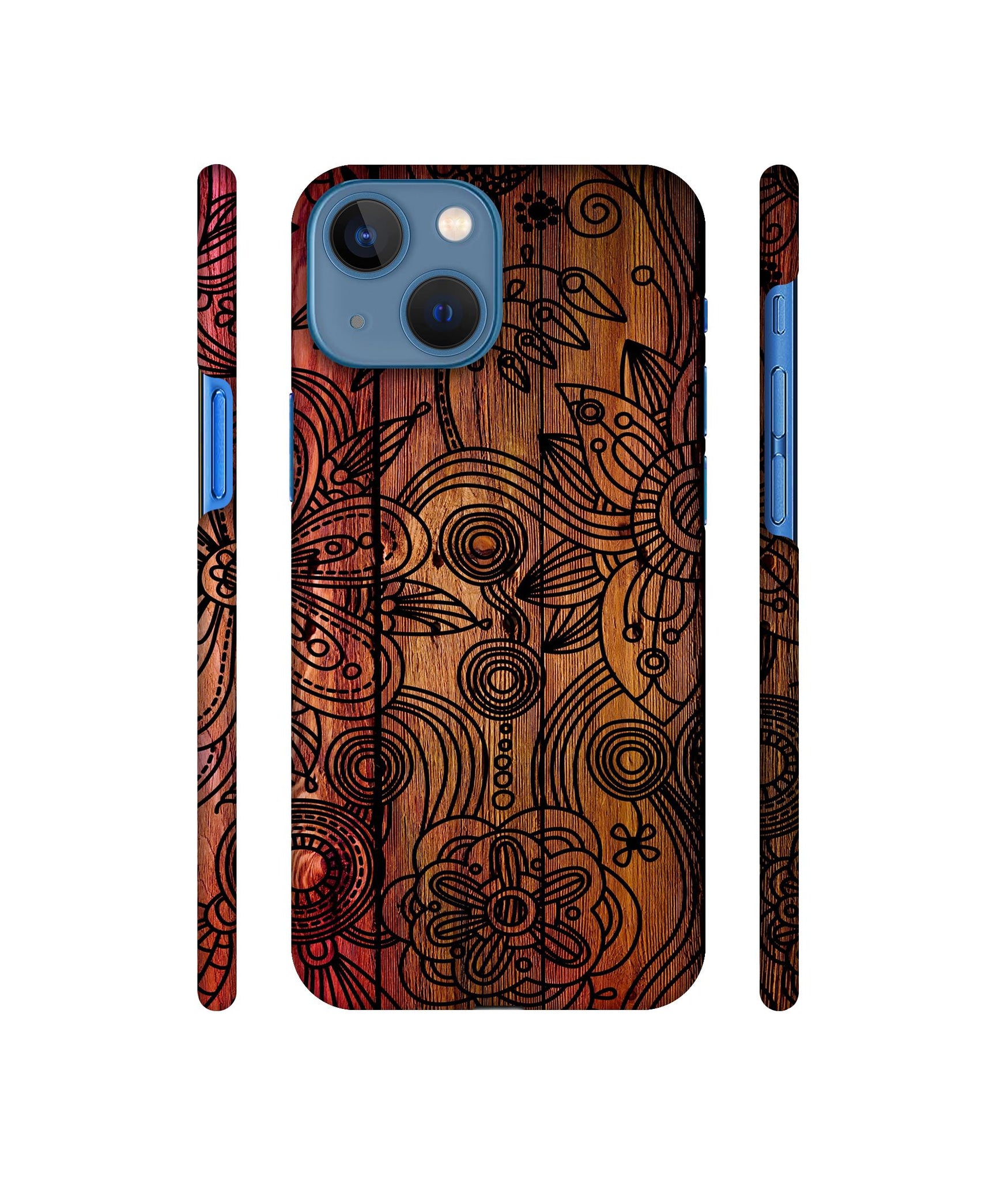 Dark Wooden Background Designer Hard Back Cover for Apple iPhone 13 Mini