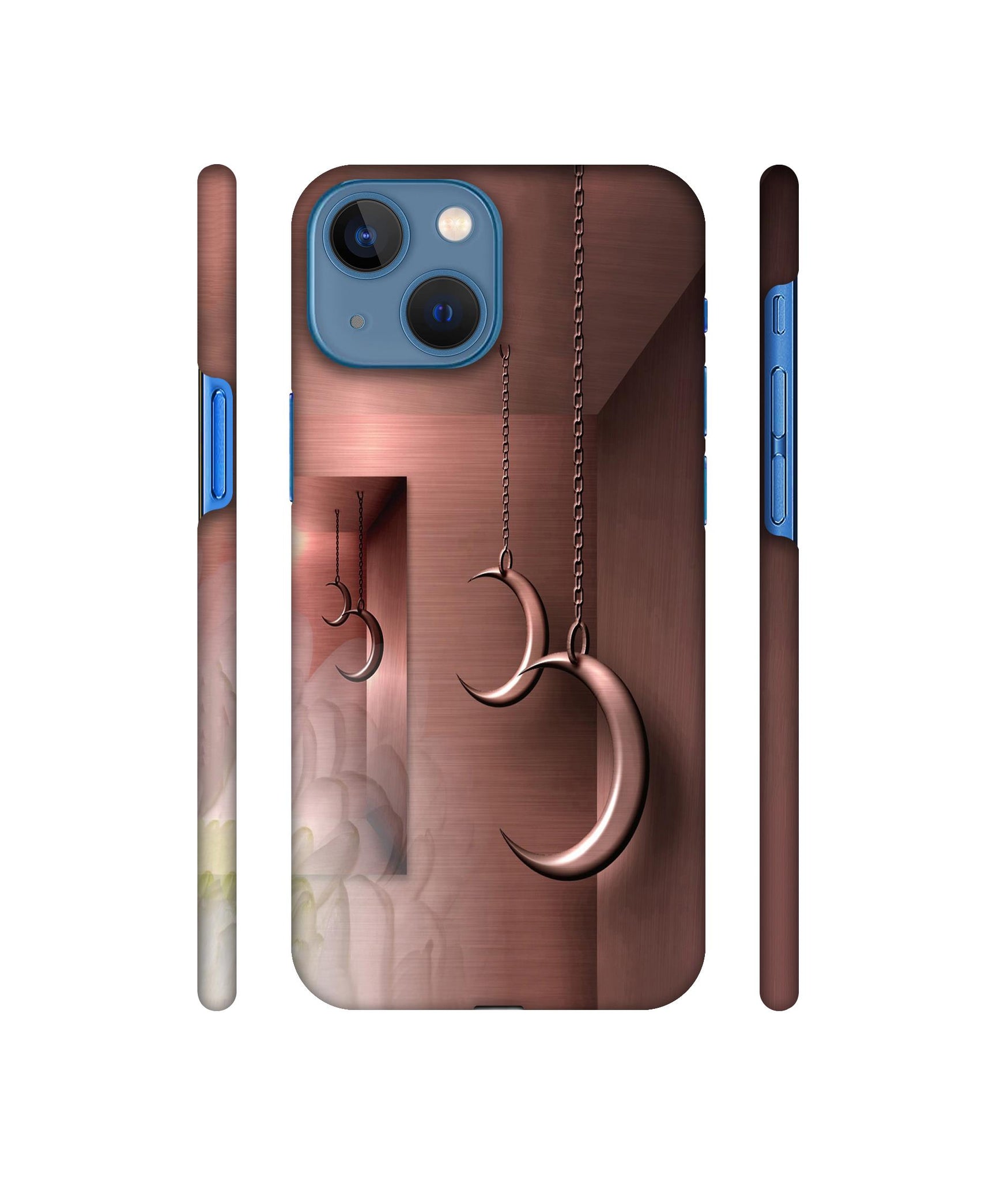 Flower Metal Designer Hard Back Cover for Apple iPhone 13 Mini