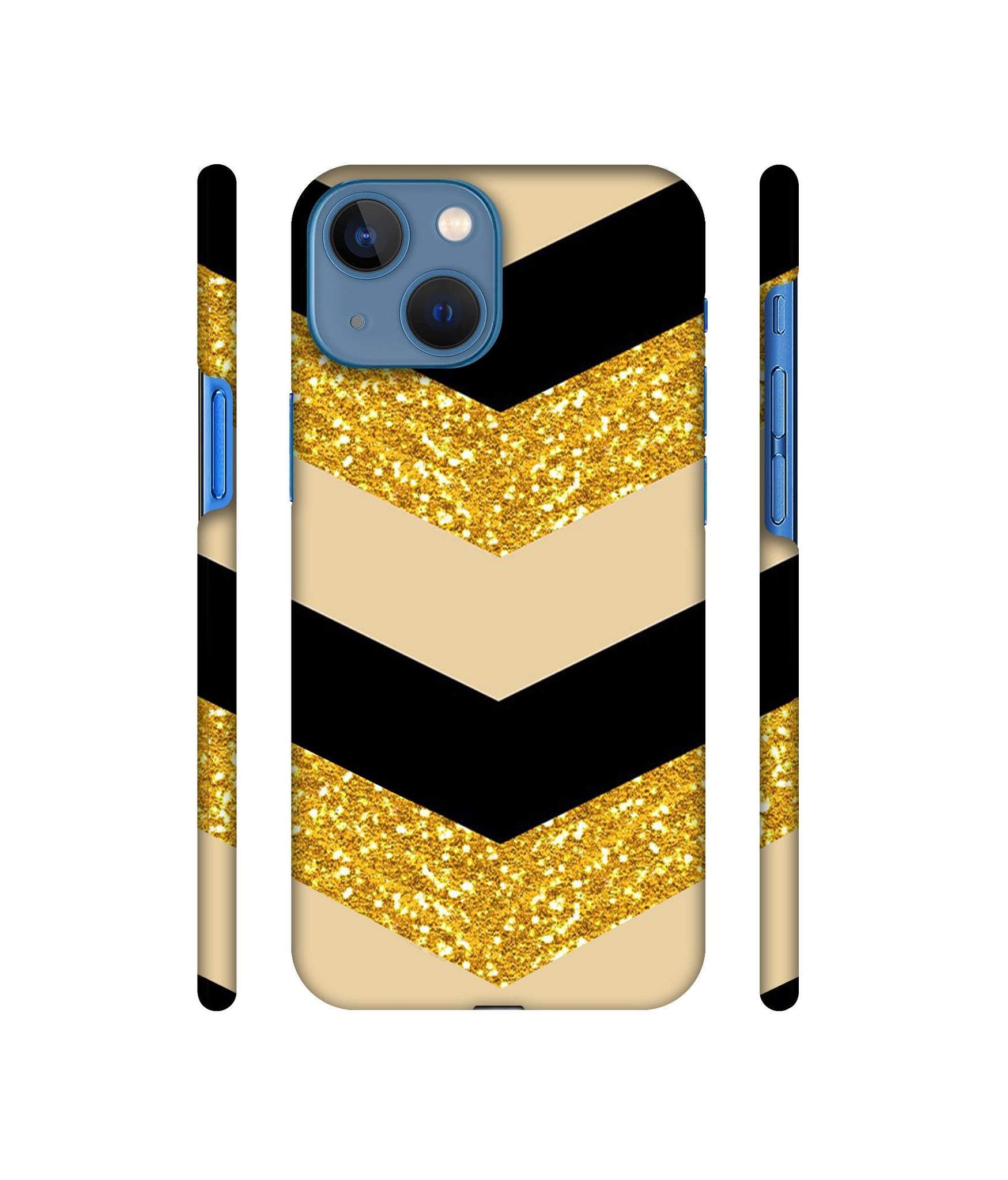 Black & Gold Designer Hard Back Cover for Apple iPhone 13 Mini