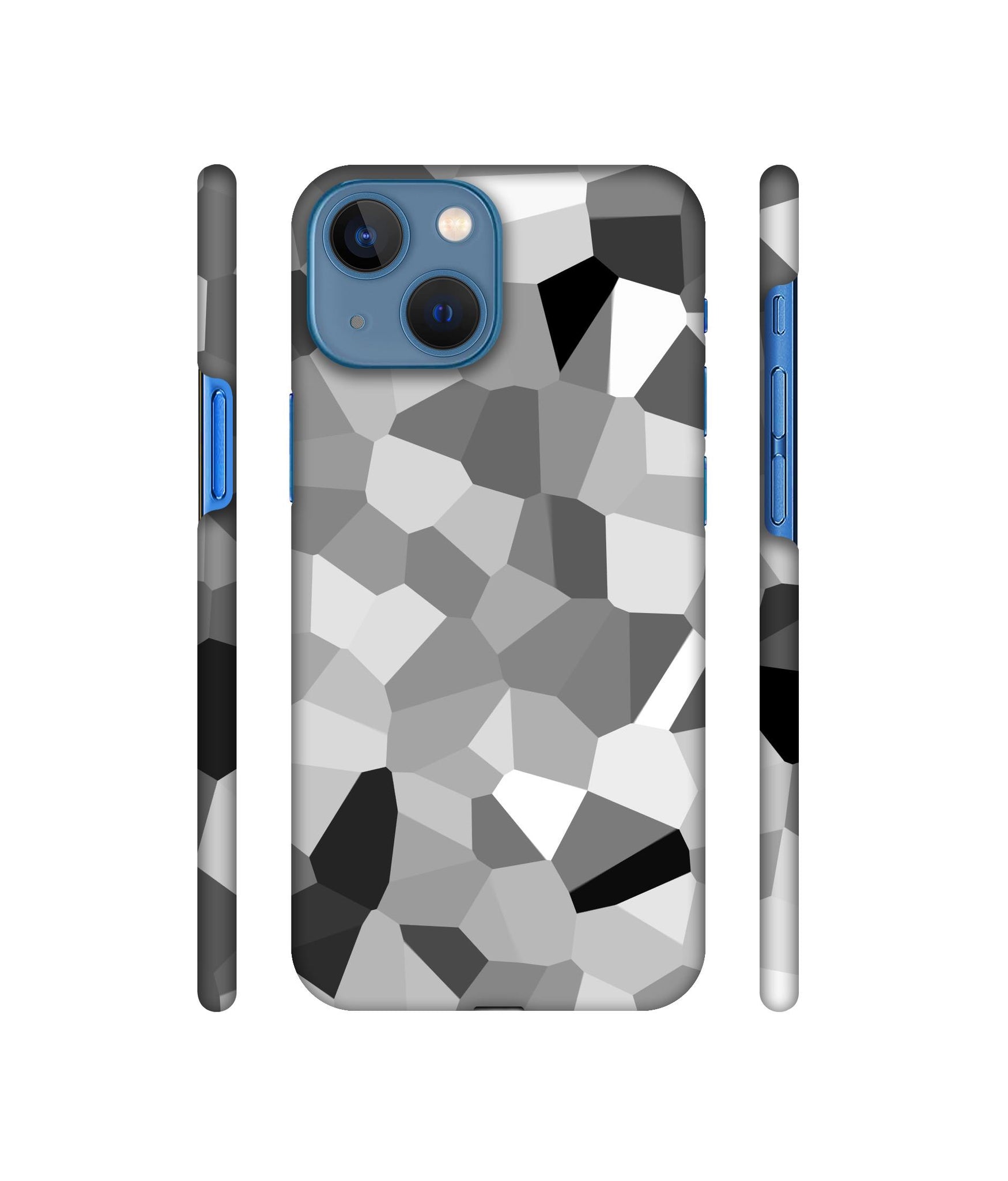 Black & White Mathematical Shape Designer Hard Back Cover for Apple iPhone 13 Mini