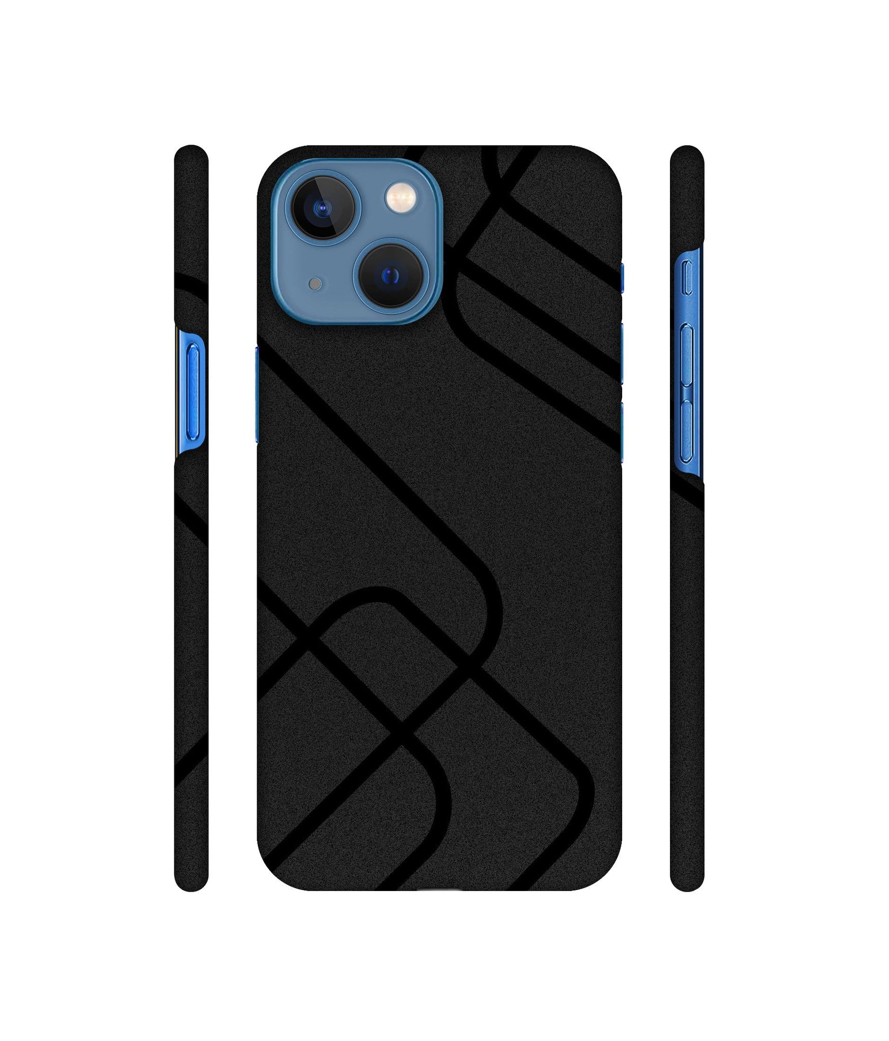 Zig-Zag Black Line Designer Hard Back Cover for Apple iPhone 13 Mini