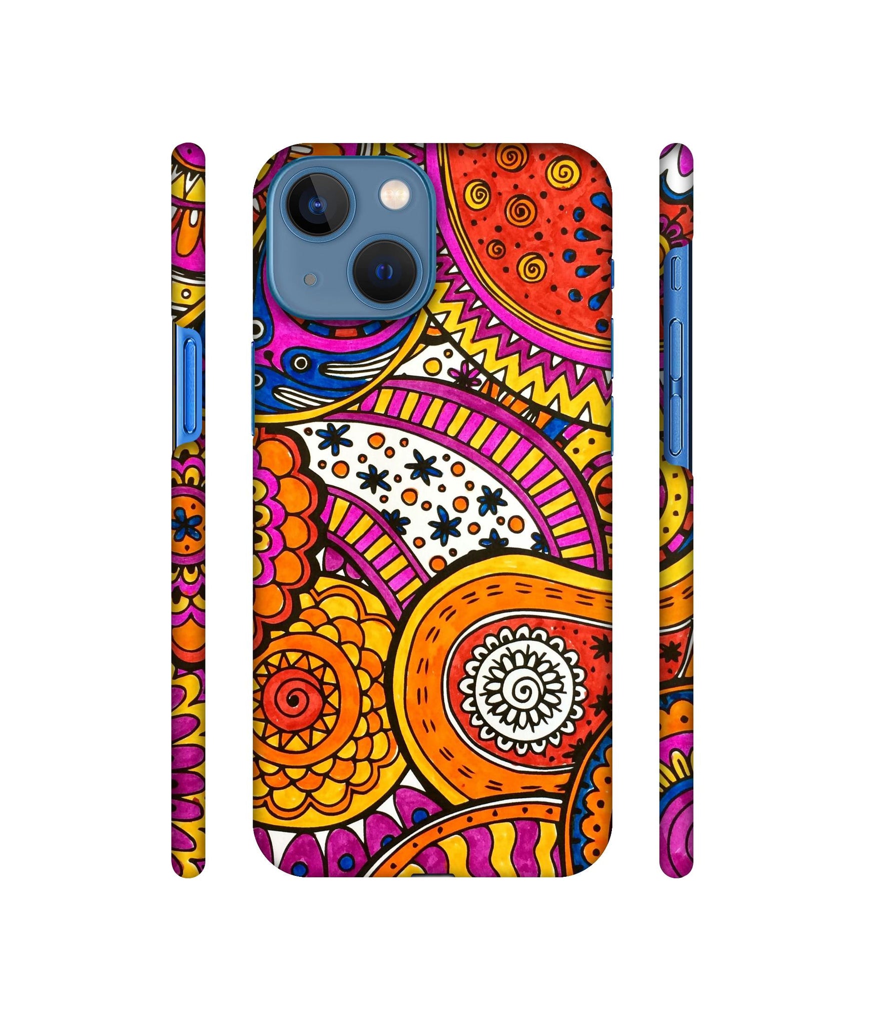 Rangoli Paisley Art Designer Hard Back Cover for Apple iPhone 13 Mini