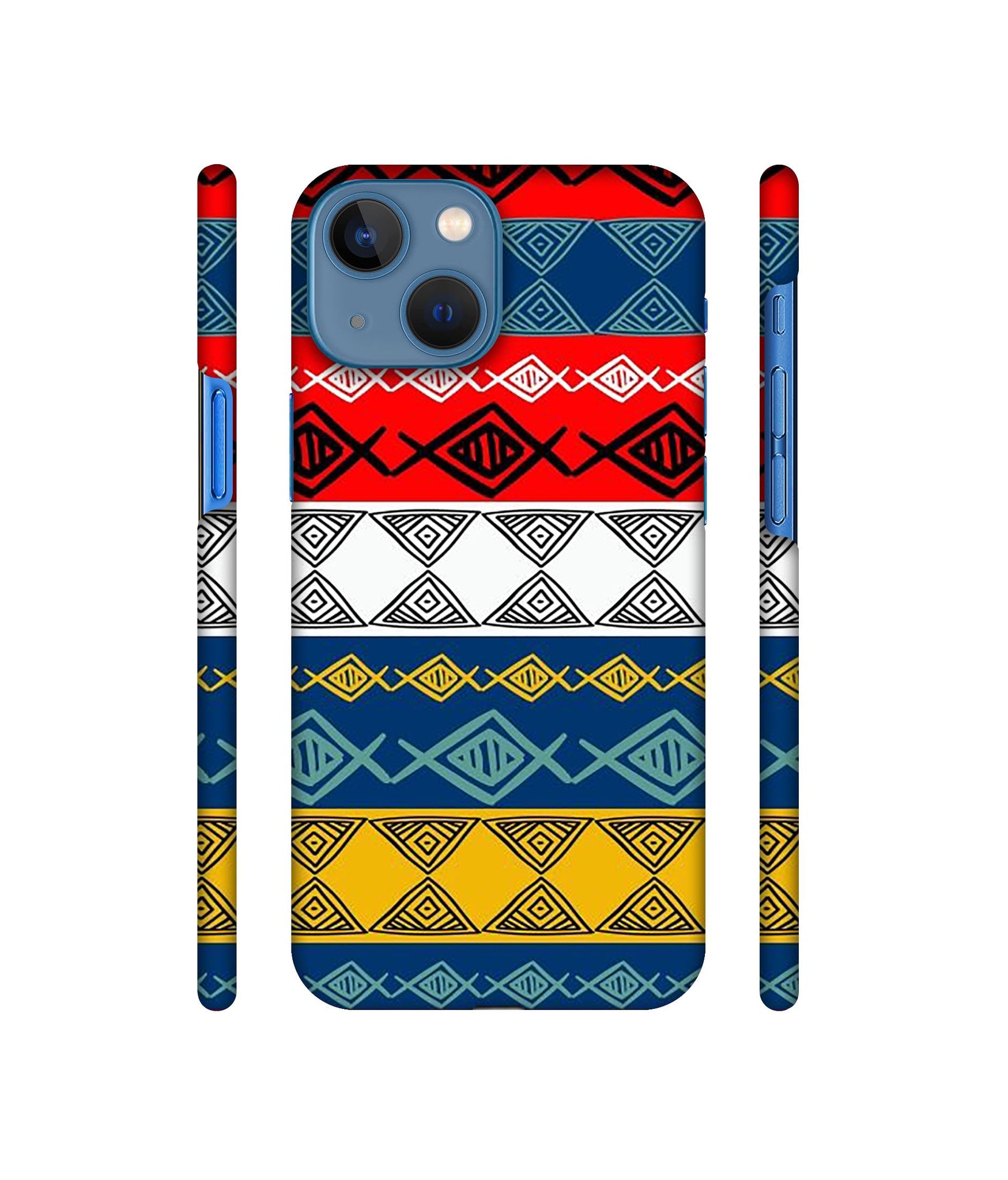 Colorful Hand Made Rangoli Art Designer Hard Back Cover for Apple iPhone 13 Mini