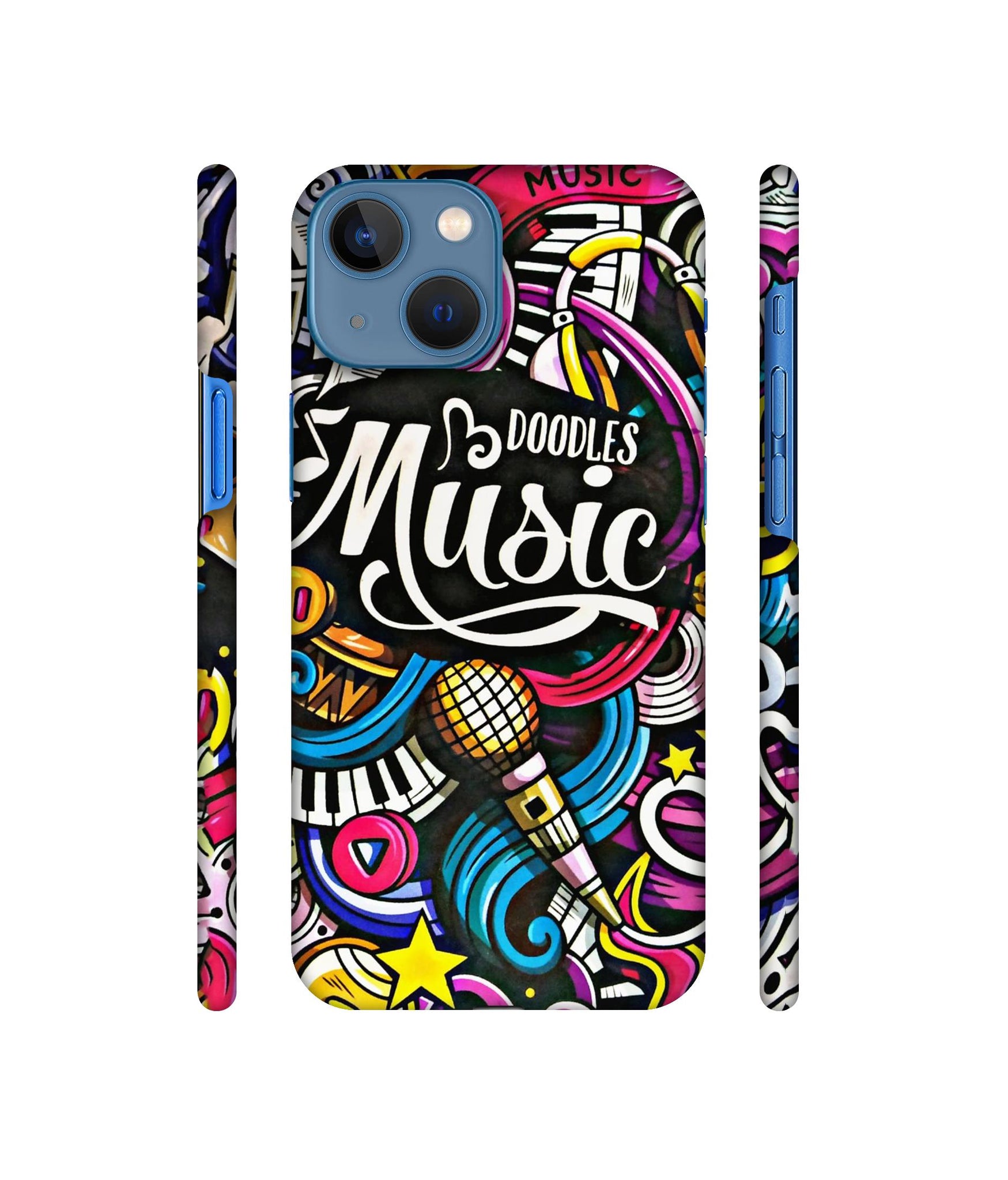 Doodles Music Designer Hard Back Cover for Apple iPhone 13 Mini