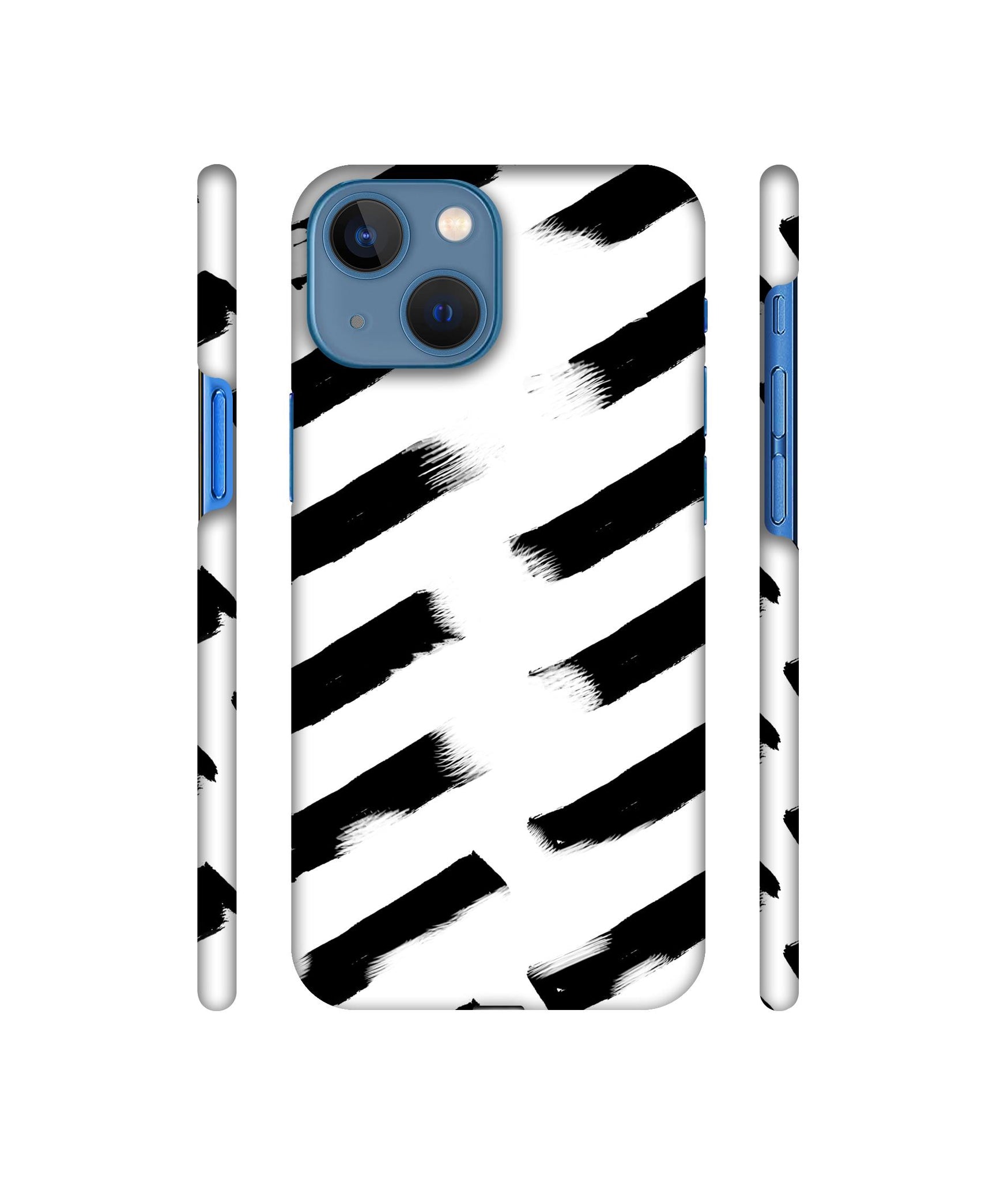 Black & White Rectangle Designer Hard Back Cover for Apple iPhone 13 Mini
