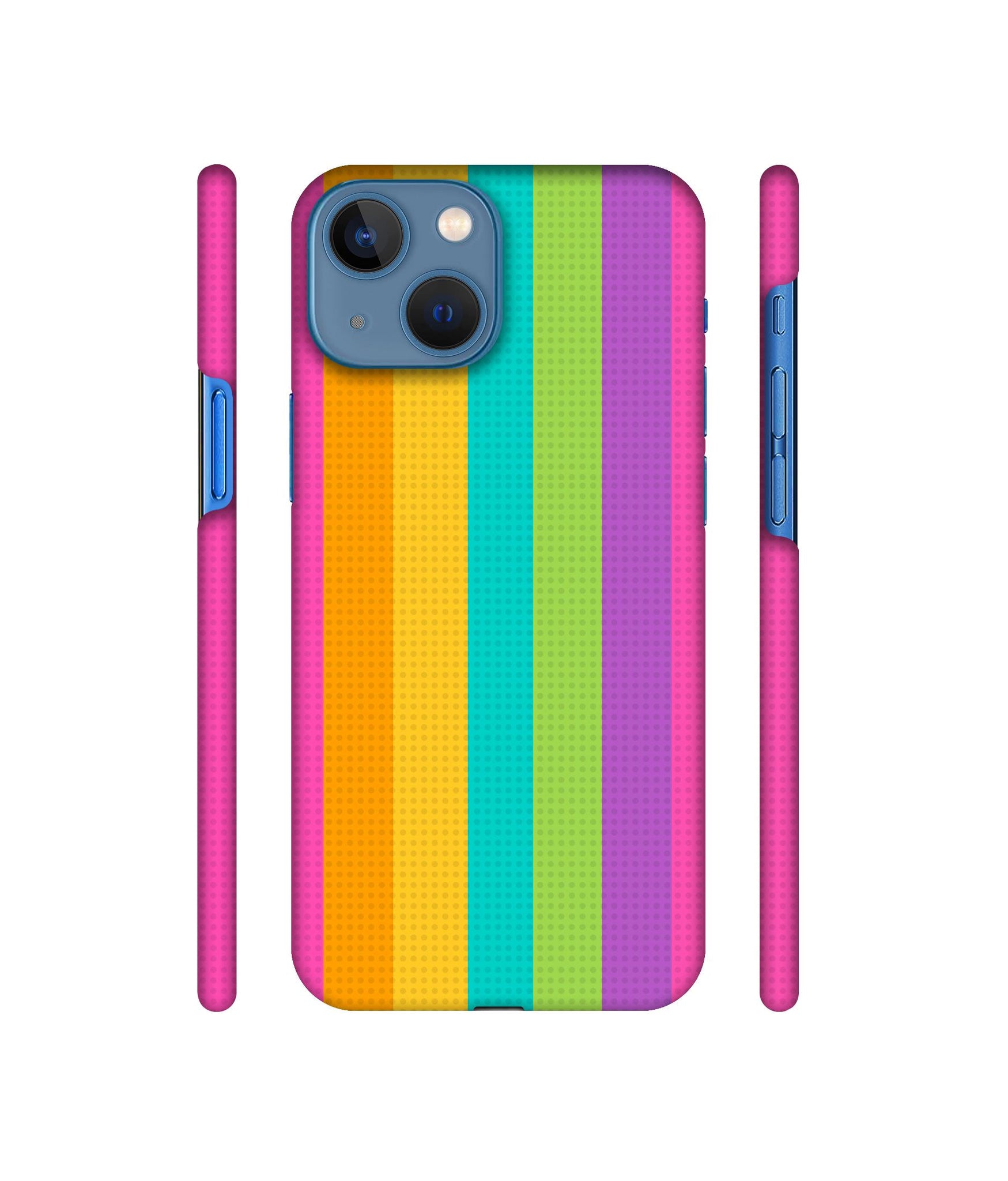 Random Colour Line Designer Hard Back Cover for Apple iPhone 13 Mini