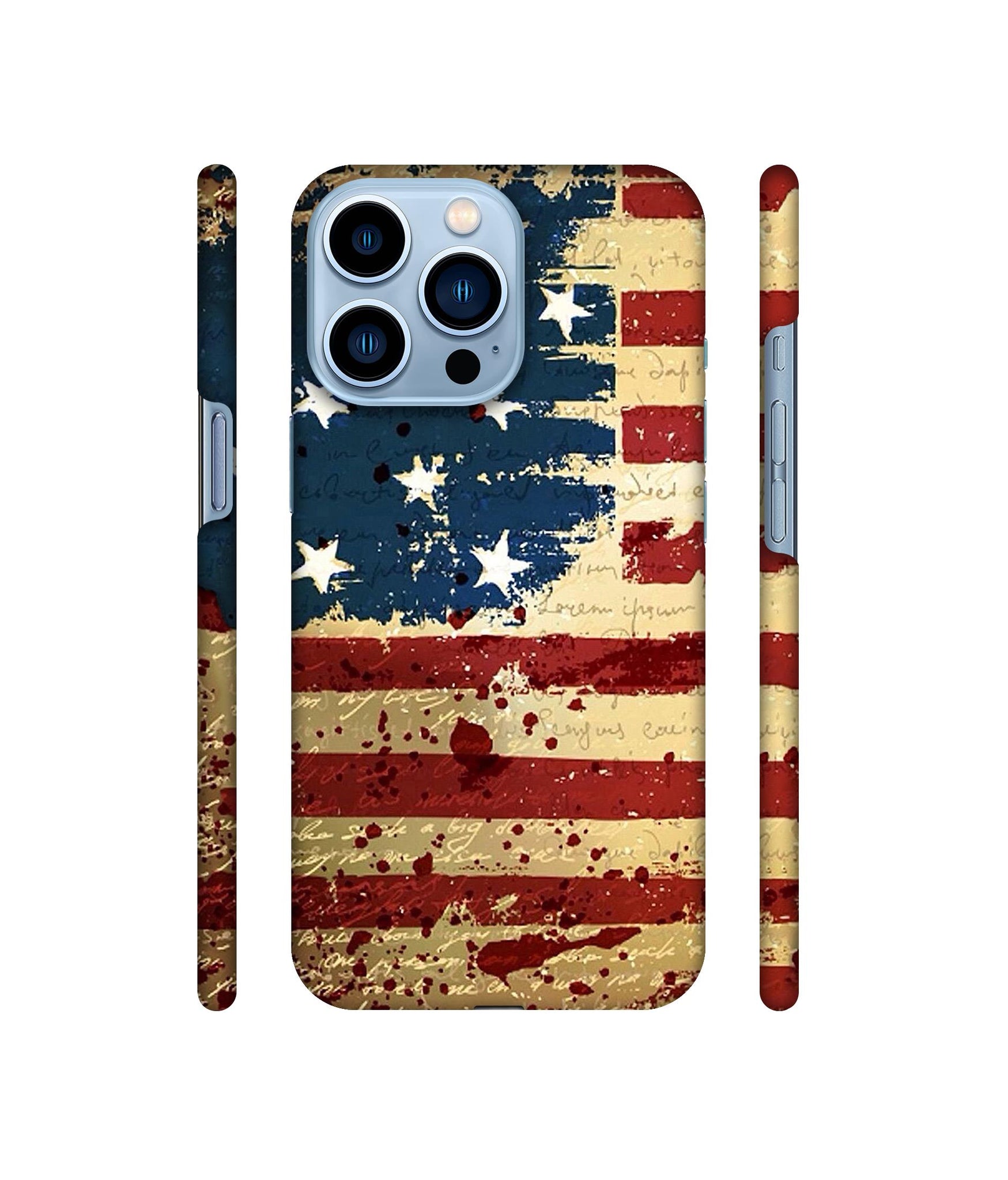 Colorful USA Flag Designer Hard Back Cover for Apple iPhone 13 Pro