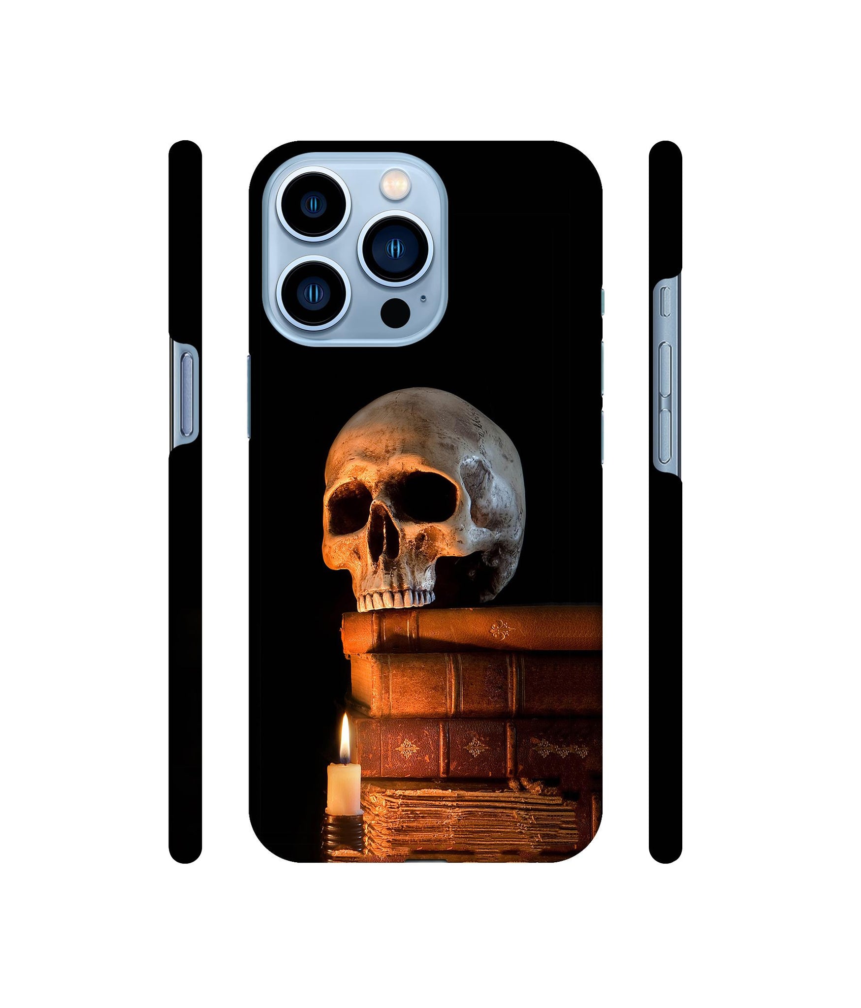 Skull Magic Candles Books Designer Hard Back Cover for Apple iPhone 13 Pro