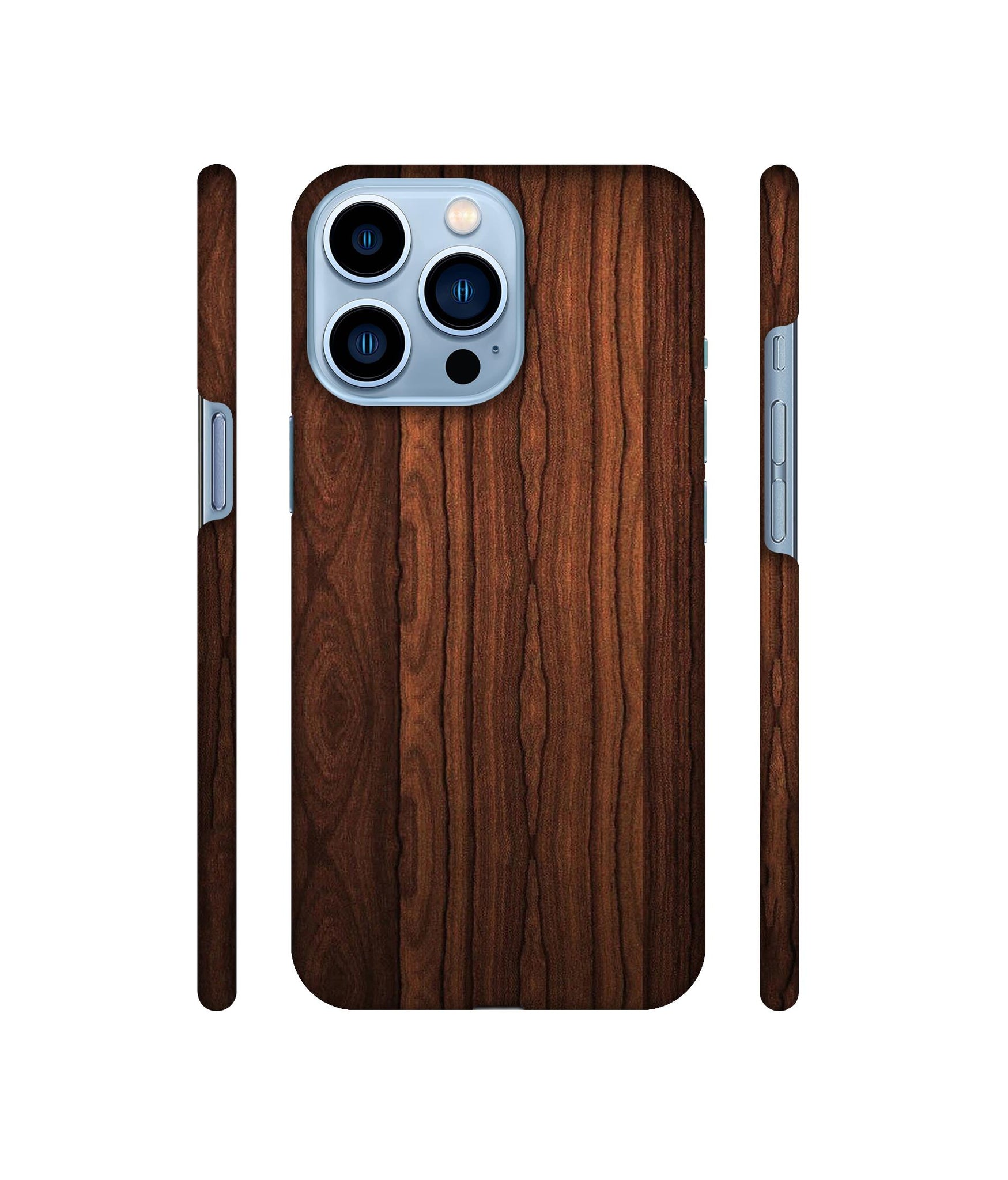 Brown Wooden Texture Designer Hard Back Cover for Apple iPhone 13 Pro