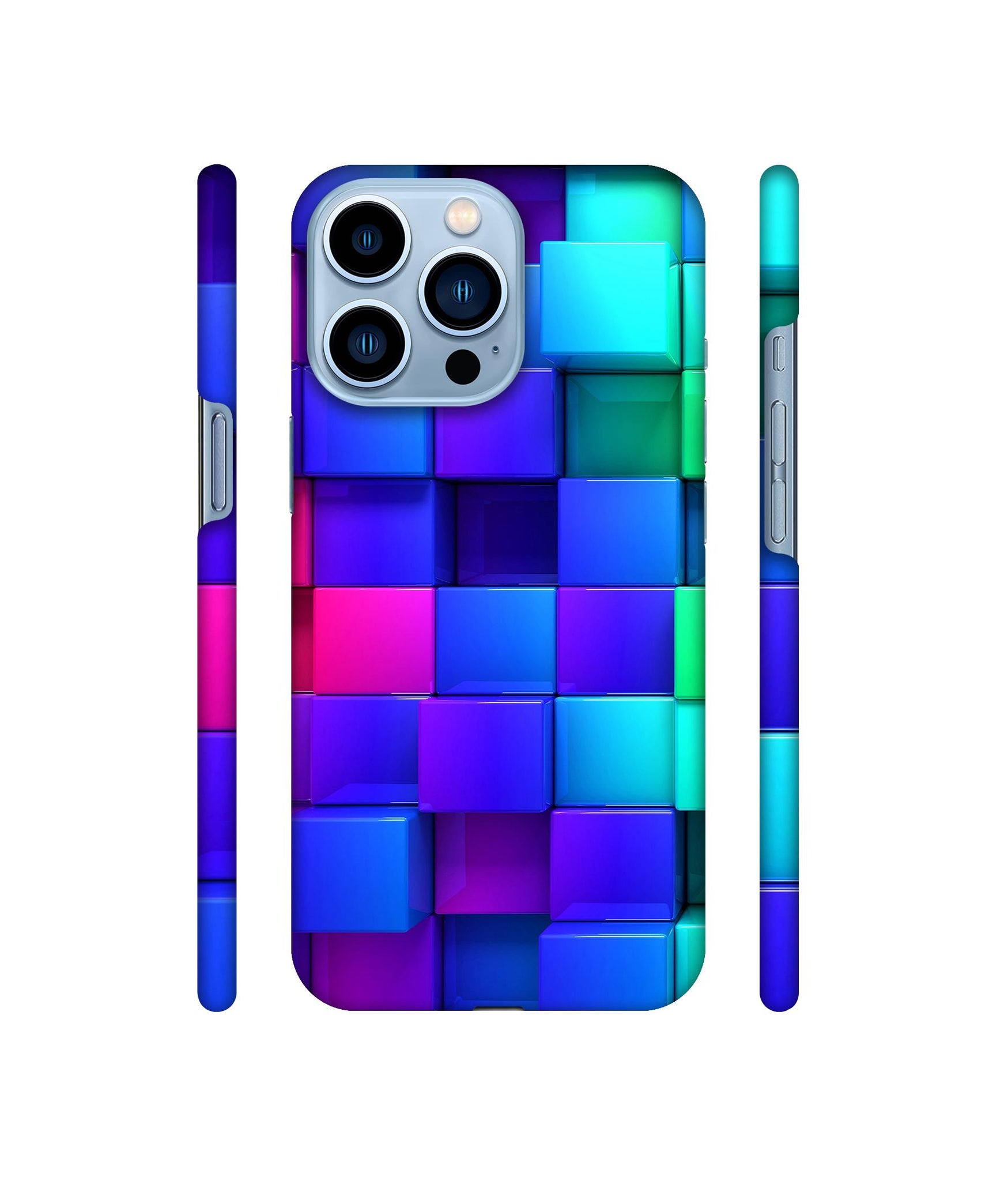 Blocks Rainbow 3D Graphics Designer Hard Back Cover for Apple iPhone 13 Pro