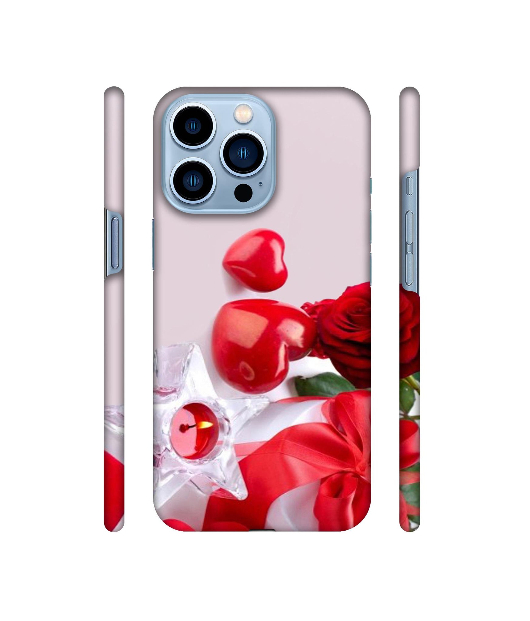 Red Rose Heart Valentines Couple Designer Hard Back Cover for Apple iPhone 13 Pro