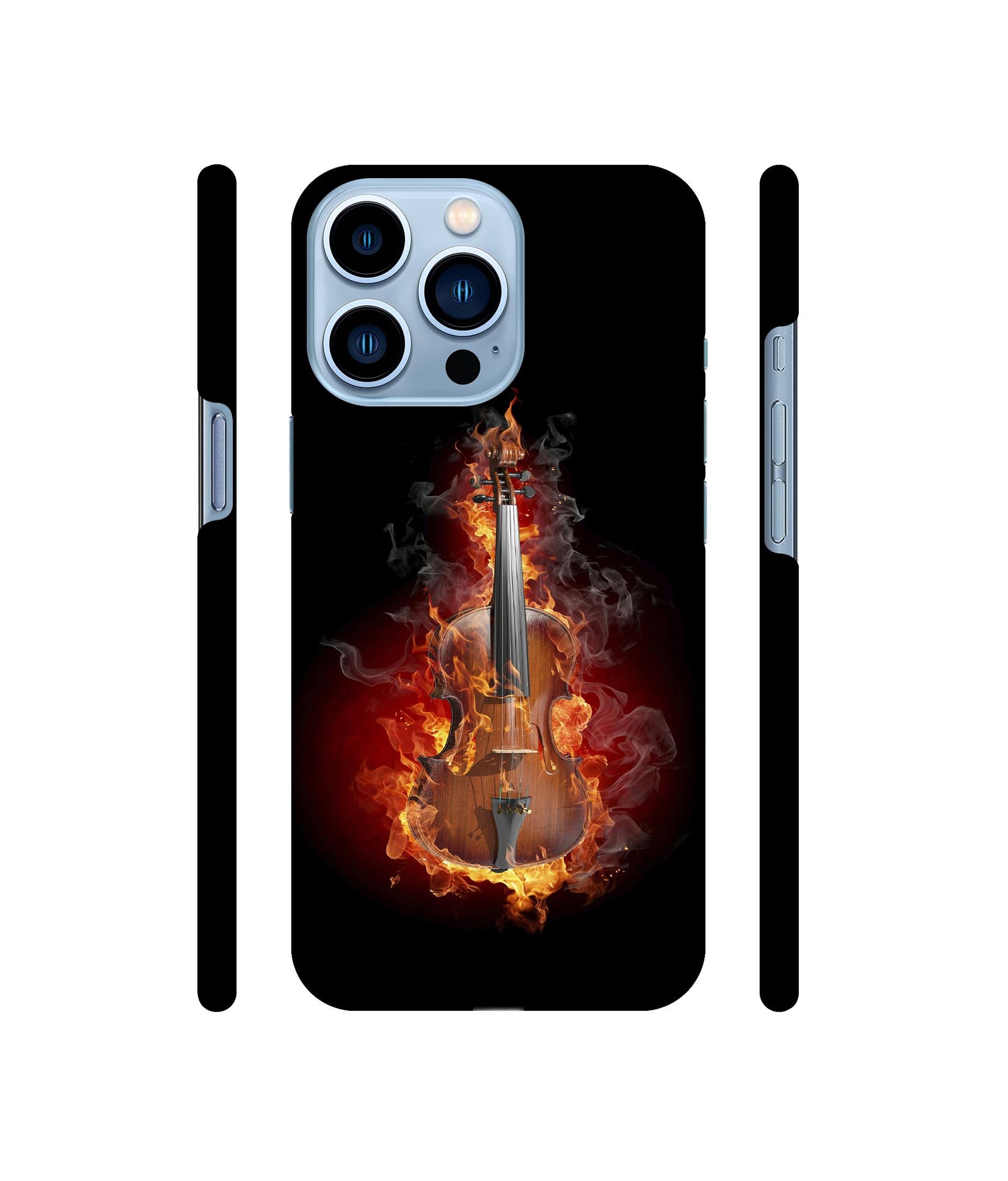 Burning Violin Designer Hard Back Cover for Apple iPhone 13 Pro