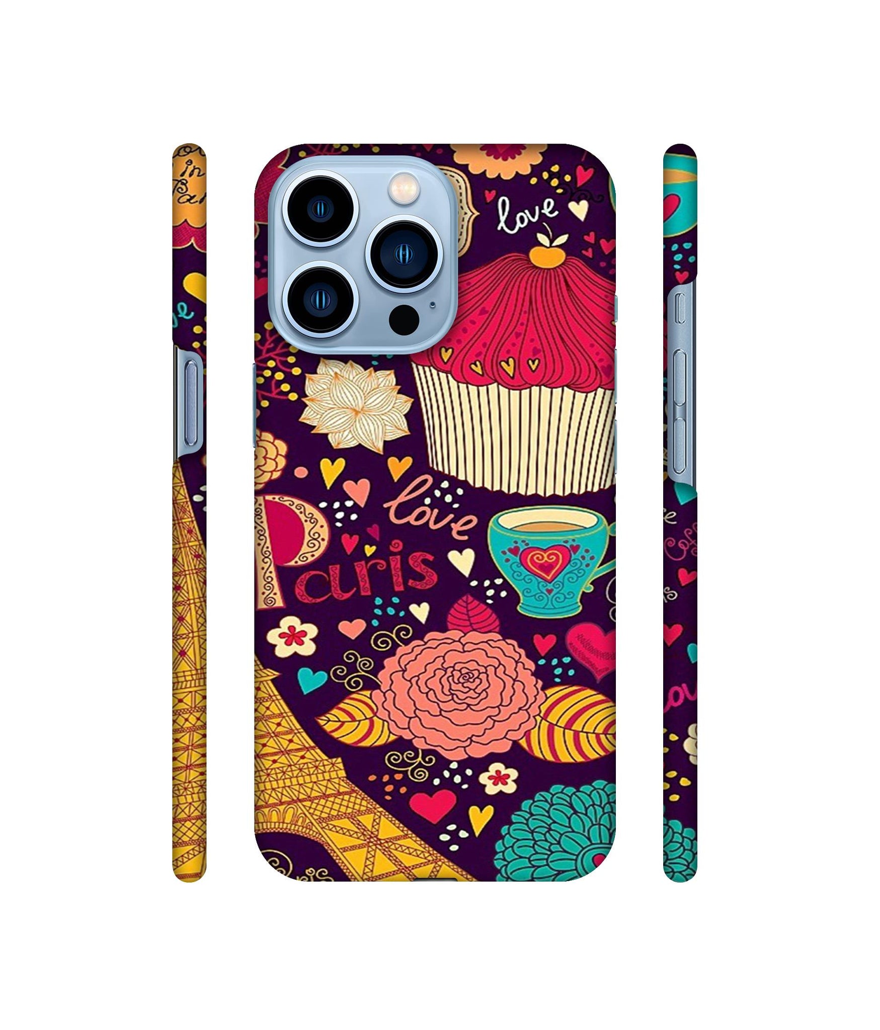 Paris Flower Love Designer Hard Back Cover for Apple iPhone 13 Pro