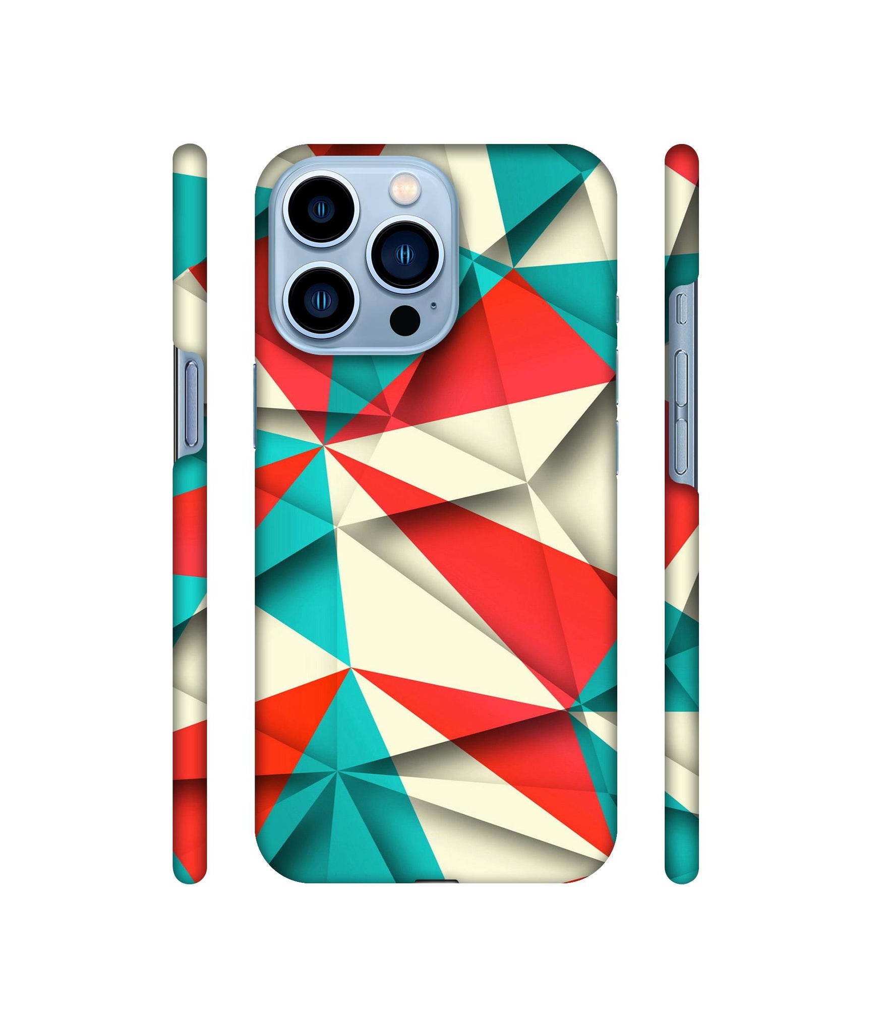 Red Blue White Pattern Designer Hard Back Cover for Apple iPhone 13 Pro