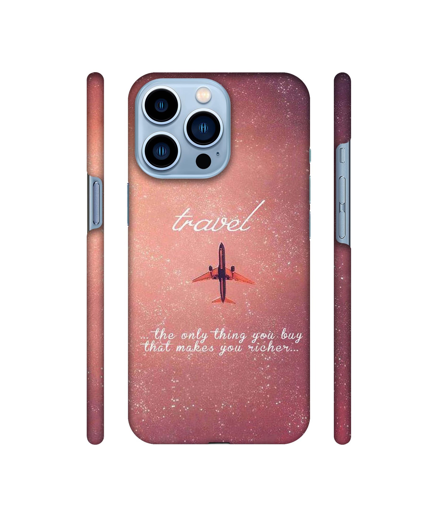 Travel with Plane Designer Hard Back Cover for Apple iPhone 13 Pro