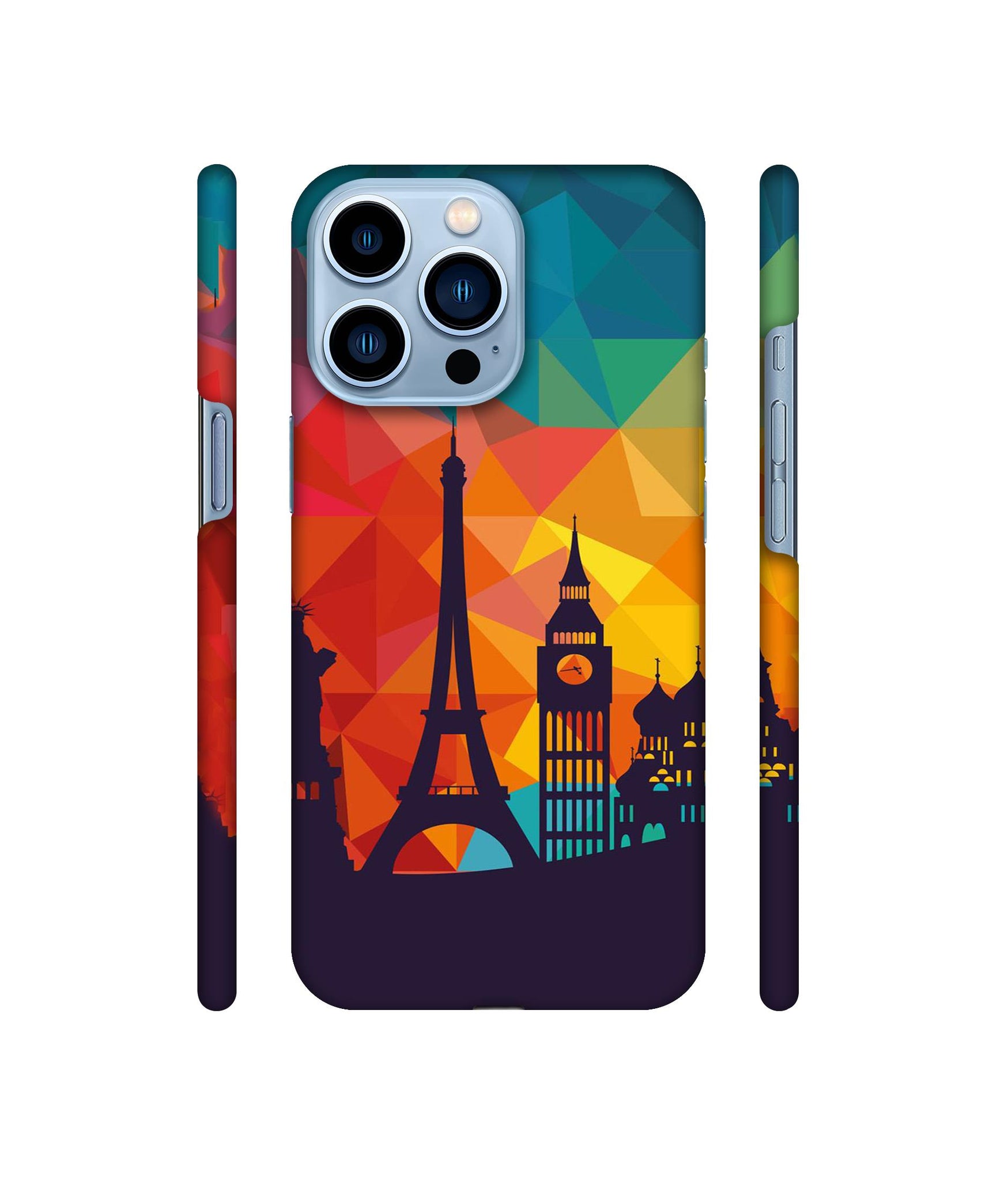 Colored Paris Designer Hard Back Cover for Apple iPhone 13 Pro