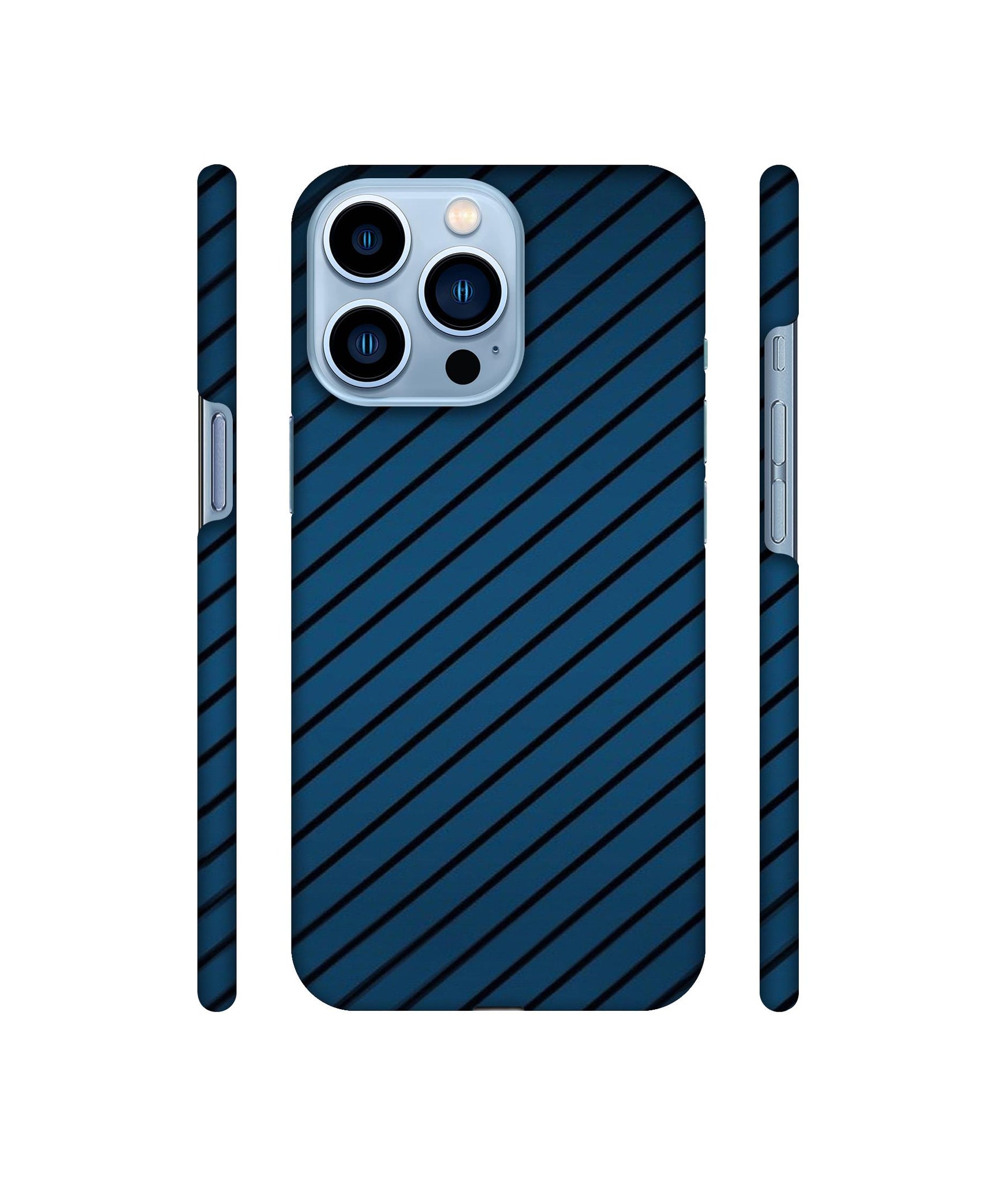 Blue Stripes Designer Hard Back Cover for Apple iPhone 13 Pro