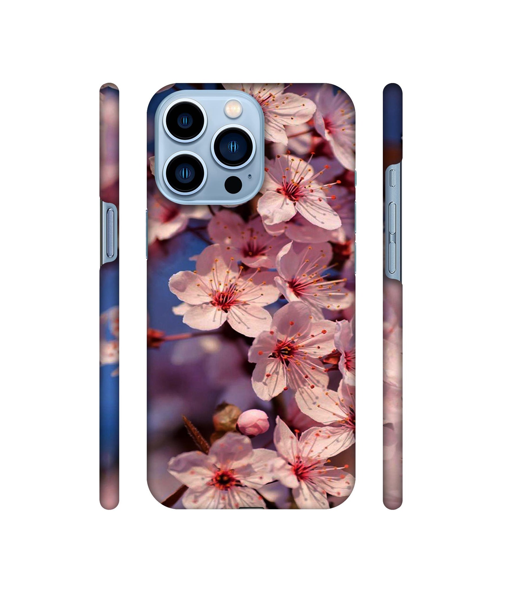 Pink Flowers Pattern Designer Hard Back Cover for Apple iPhone 13 Pro