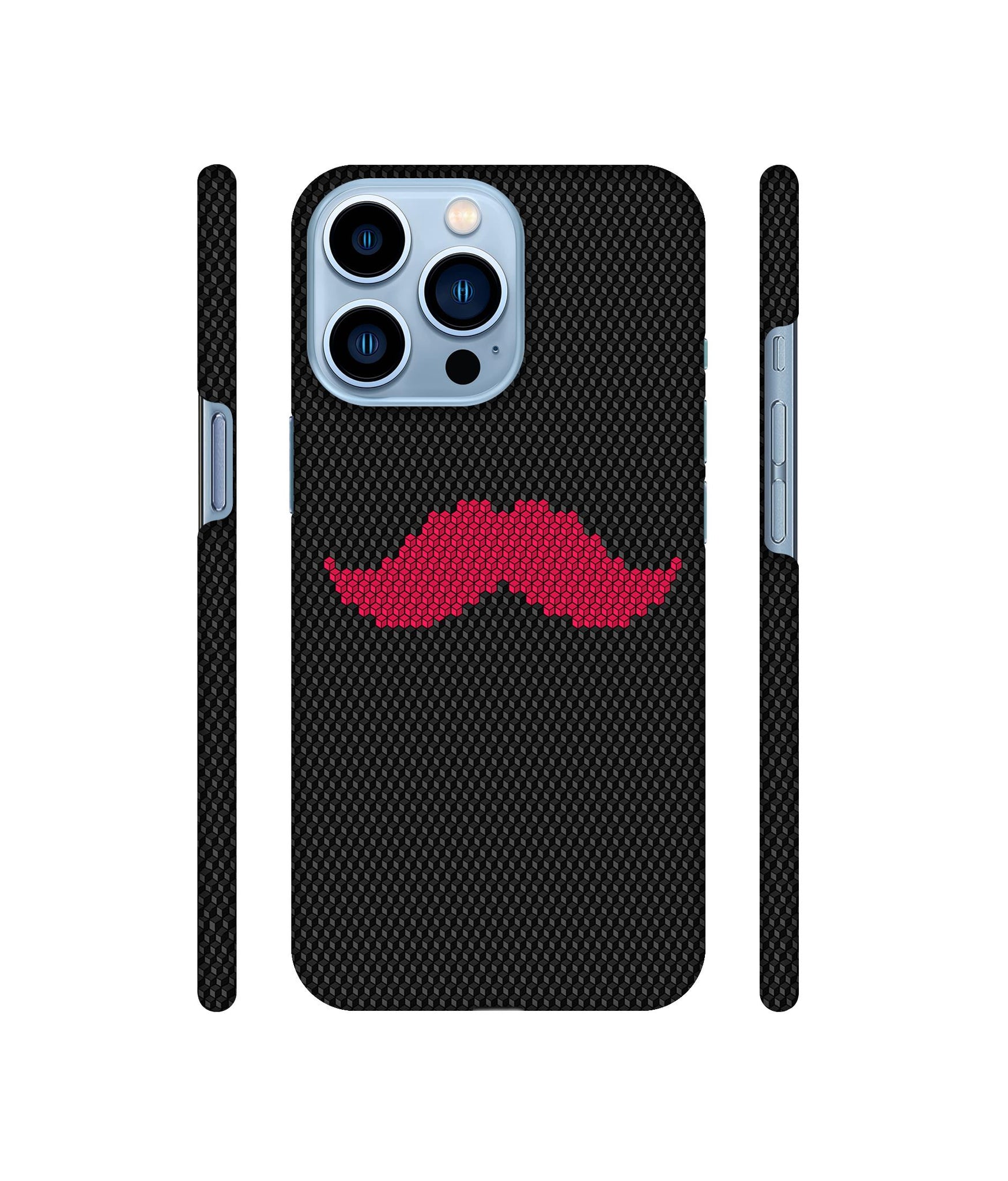 Pink Mustache Pattern Designer Hard Back Cover for Apple iPhone 13 Pro