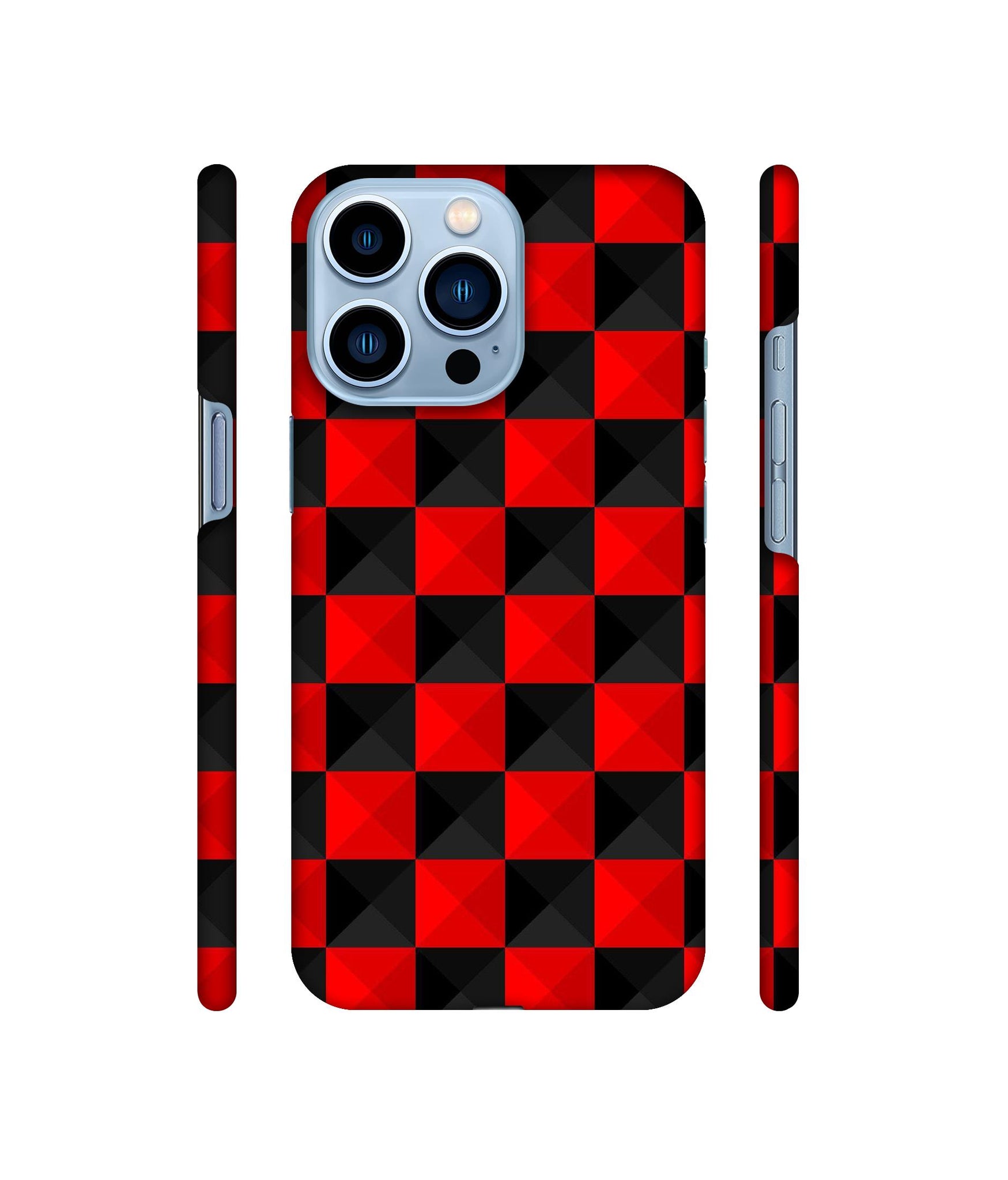 Red N Black Cubes Designer Hard Back Cover for Apple iPhone 13 Pro