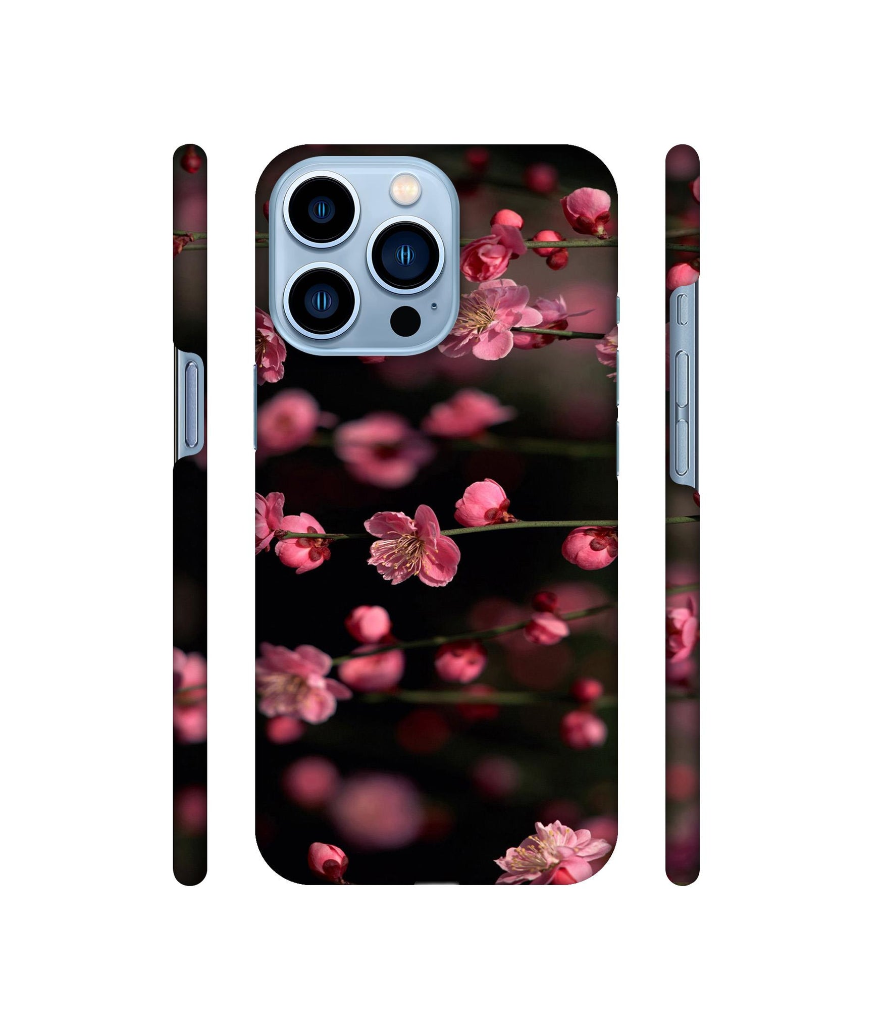 Pink Flowers Designer Hard Back Cover for Apple iPhone 13 Pro